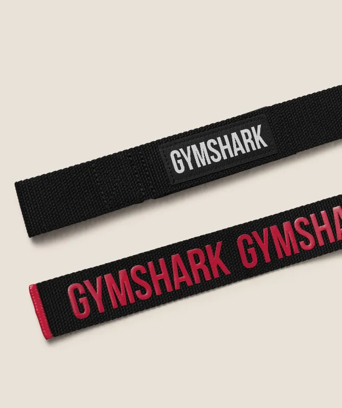 Gymshark Silicone Lifting Straps - Black/Carmine Red sold by Gymshark