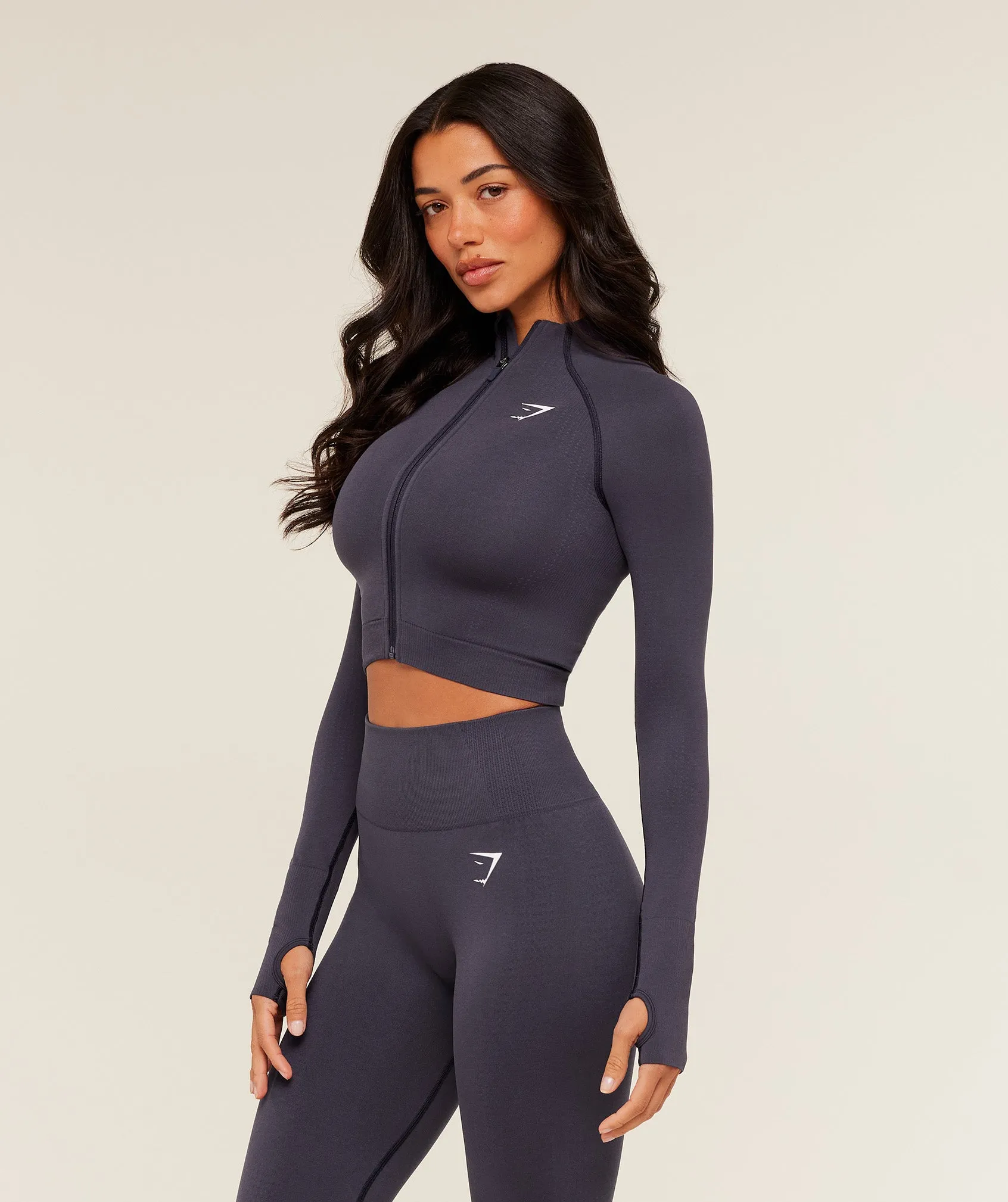 Gymshark Vital Midi Zip Up Jacket - Midnight Purple/Marl sold by Gymshark product image thumbnail 3