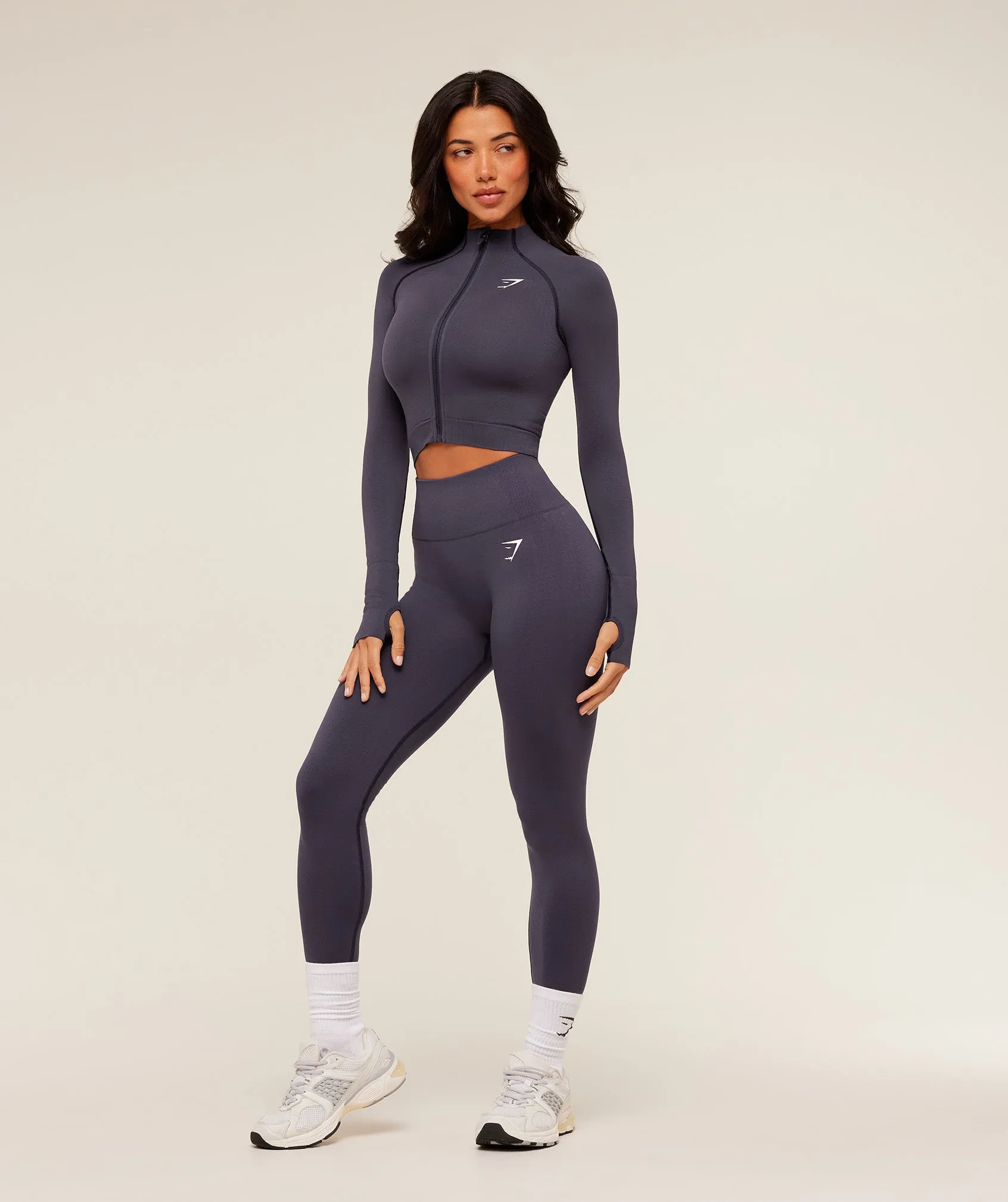 Gymshark Vital Midi Zip Up Jacket - Midnight Purple/Marl sold by Gymshark product image thumbnail 4