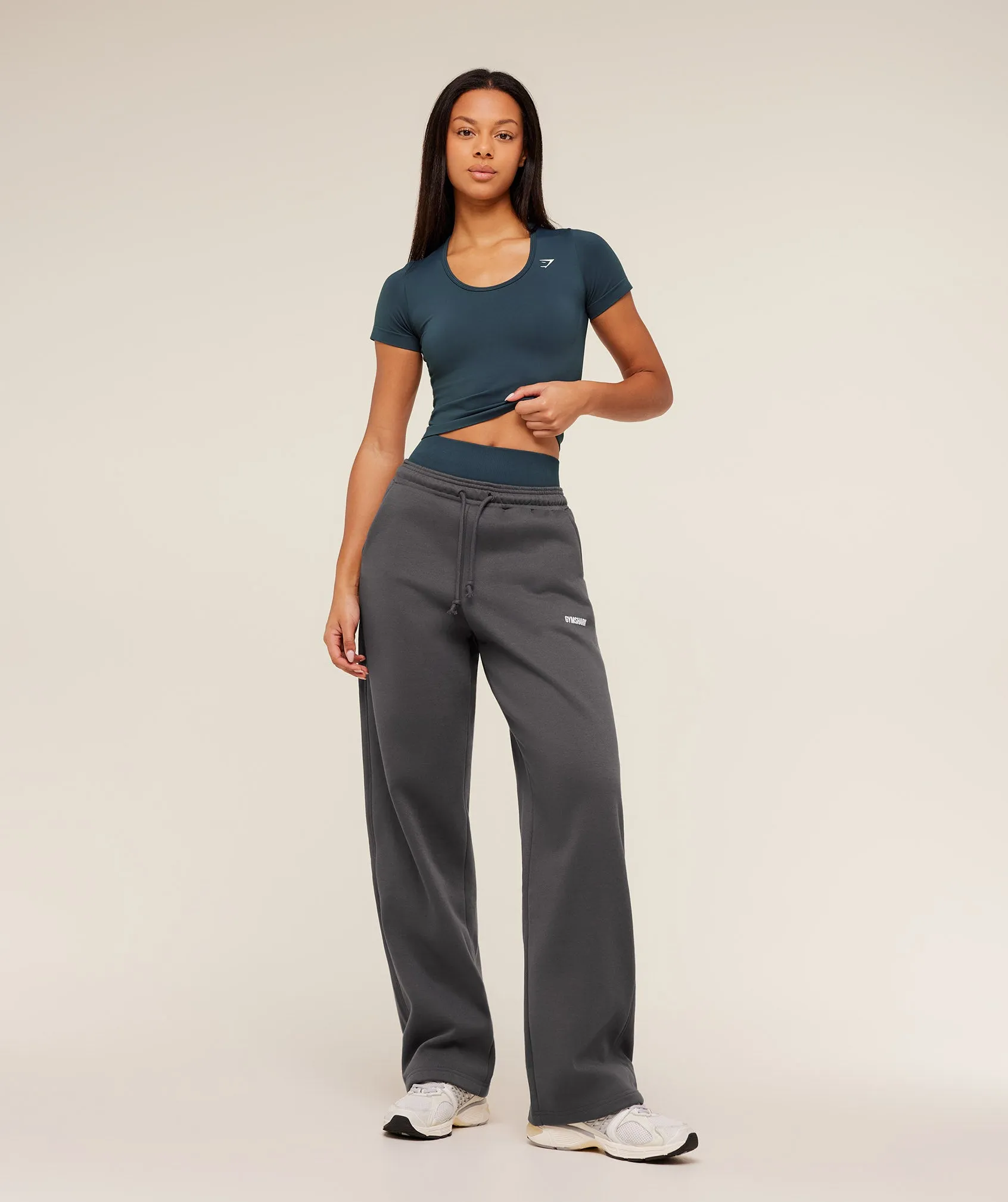 Gymshark Cosy Luxe Straight Leg Tall Joggers - Onyx Grey sold by Gymshark product image thumbnail 4