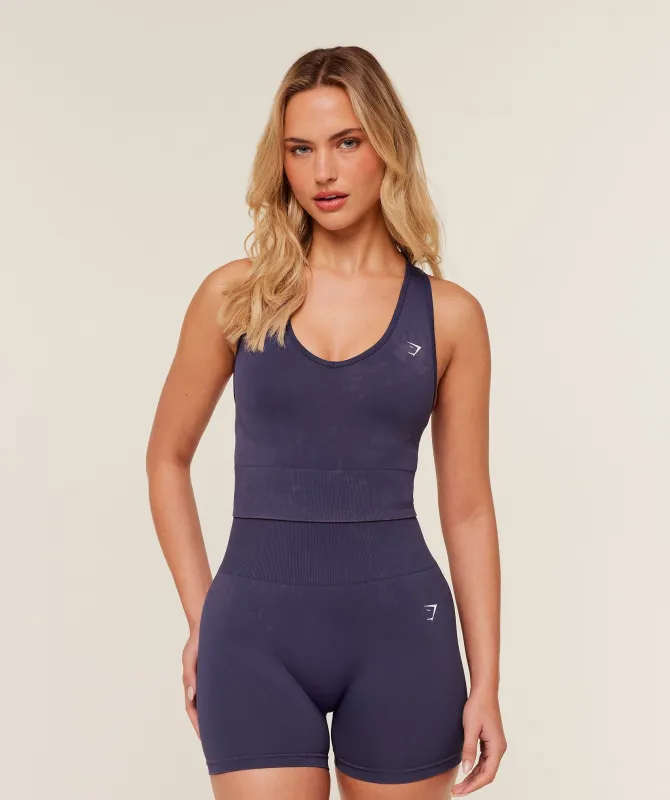 Gymshark Everyday Seamless Washed Crop Tank - GS Midnight Purple/WASH sold by Gymshark