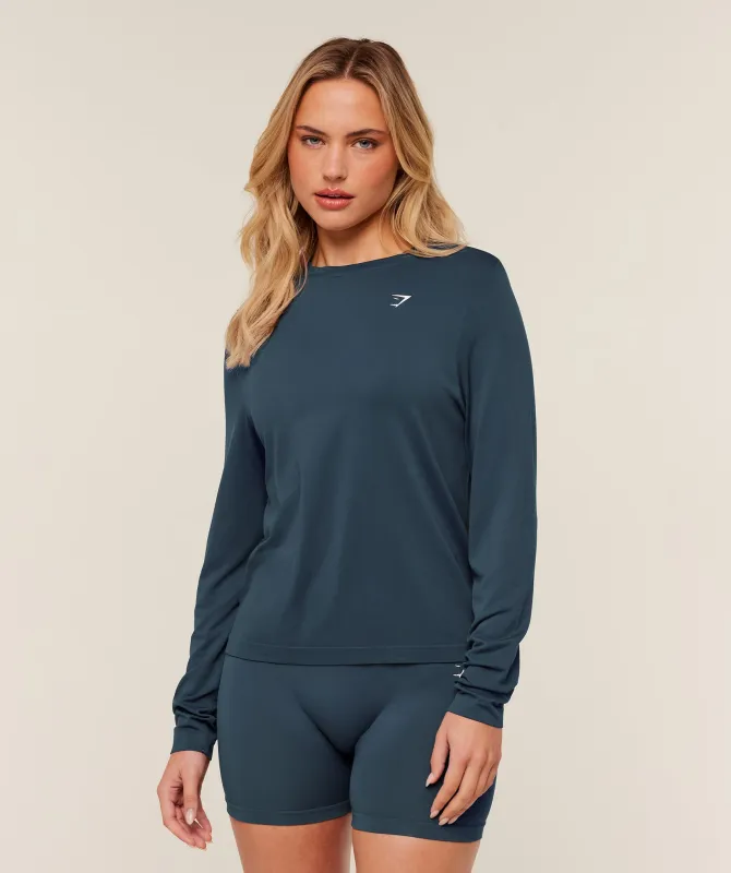 Gymshark Everyday Seamless Long Sleeve Top - GS Stealth Blue sold by Gymshark