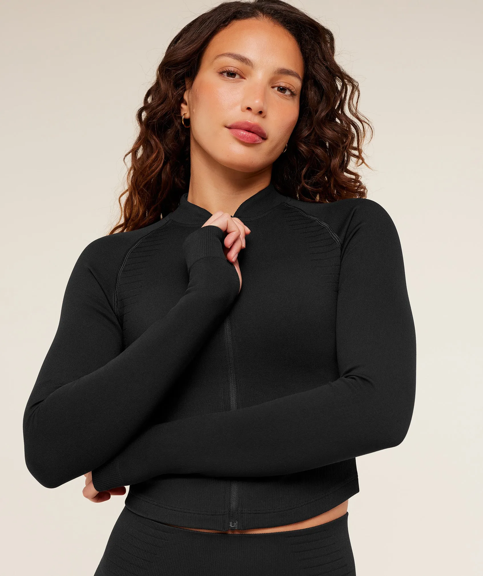 Gymshark Steel Seamless Zip Up Top - GS Black sold by Gymshark product image thumbnail 5