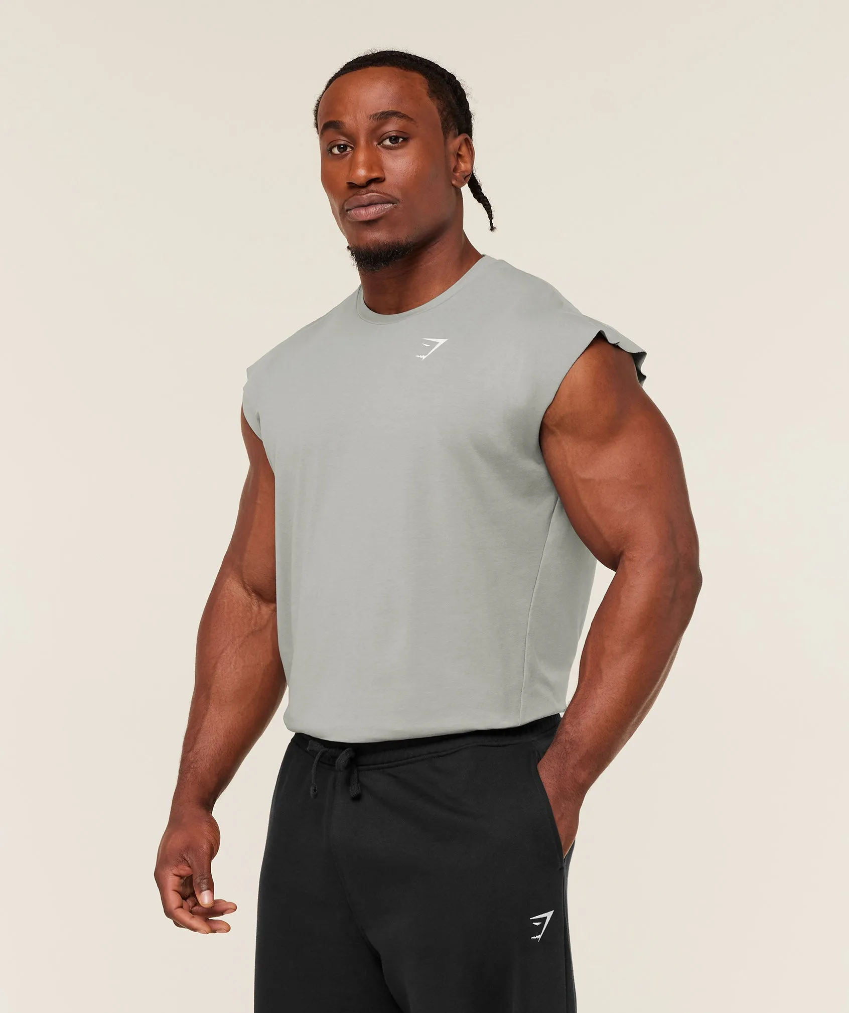 Gymshark Critical Cut Off Tank - Smokey Grey sold by Gymshark product image thumbnail 4