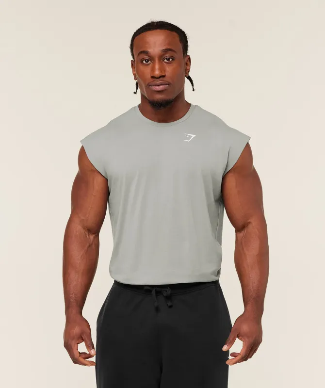 Gymshark Critical Cut Off Tank - Smokey Grey sold by Gymshark