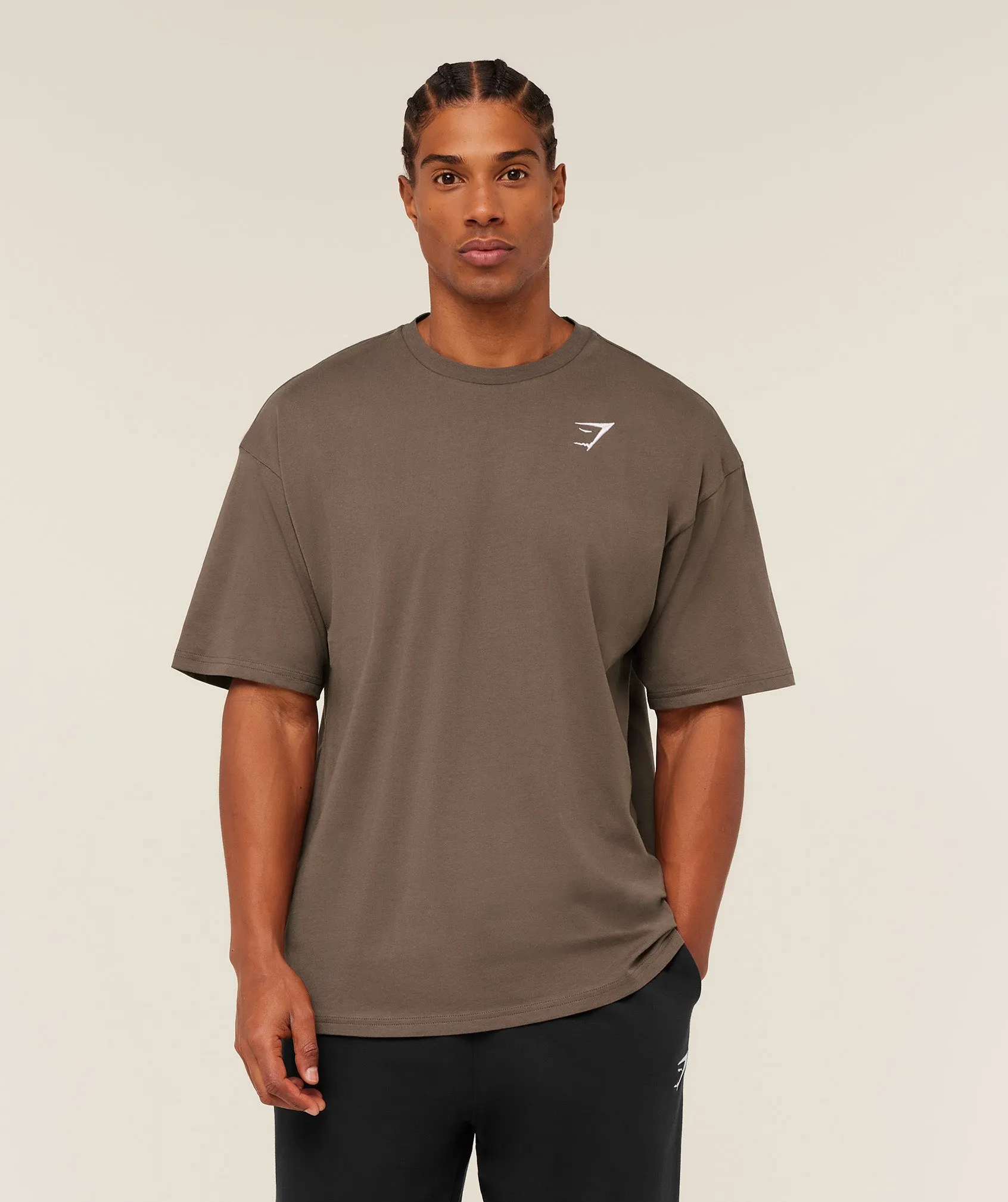 Gymshark Crest Oversized T-Shirt - Soft Brown sold by Gymshark product image thumbnail 4