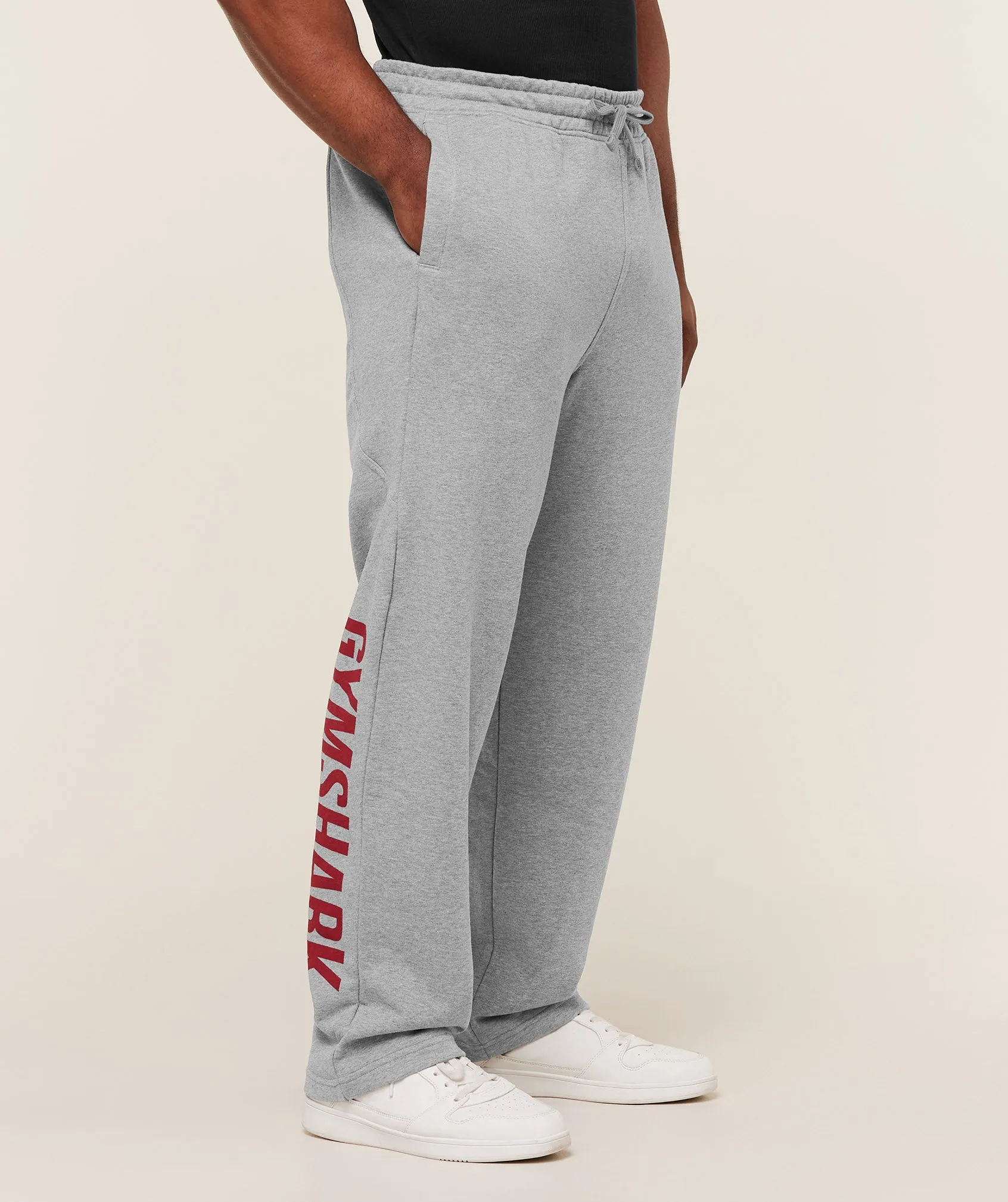 Gymshark Power Straight Leg Pants - Charcoal Core Marl/Sets Red sold by Gymshark product image thumbnail 3