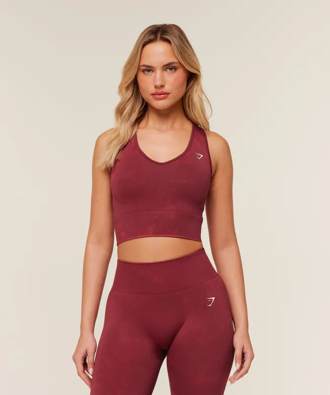 Gymshark Everyday Seamless Washed Crop Tank - Red Wash sold by Gymshark