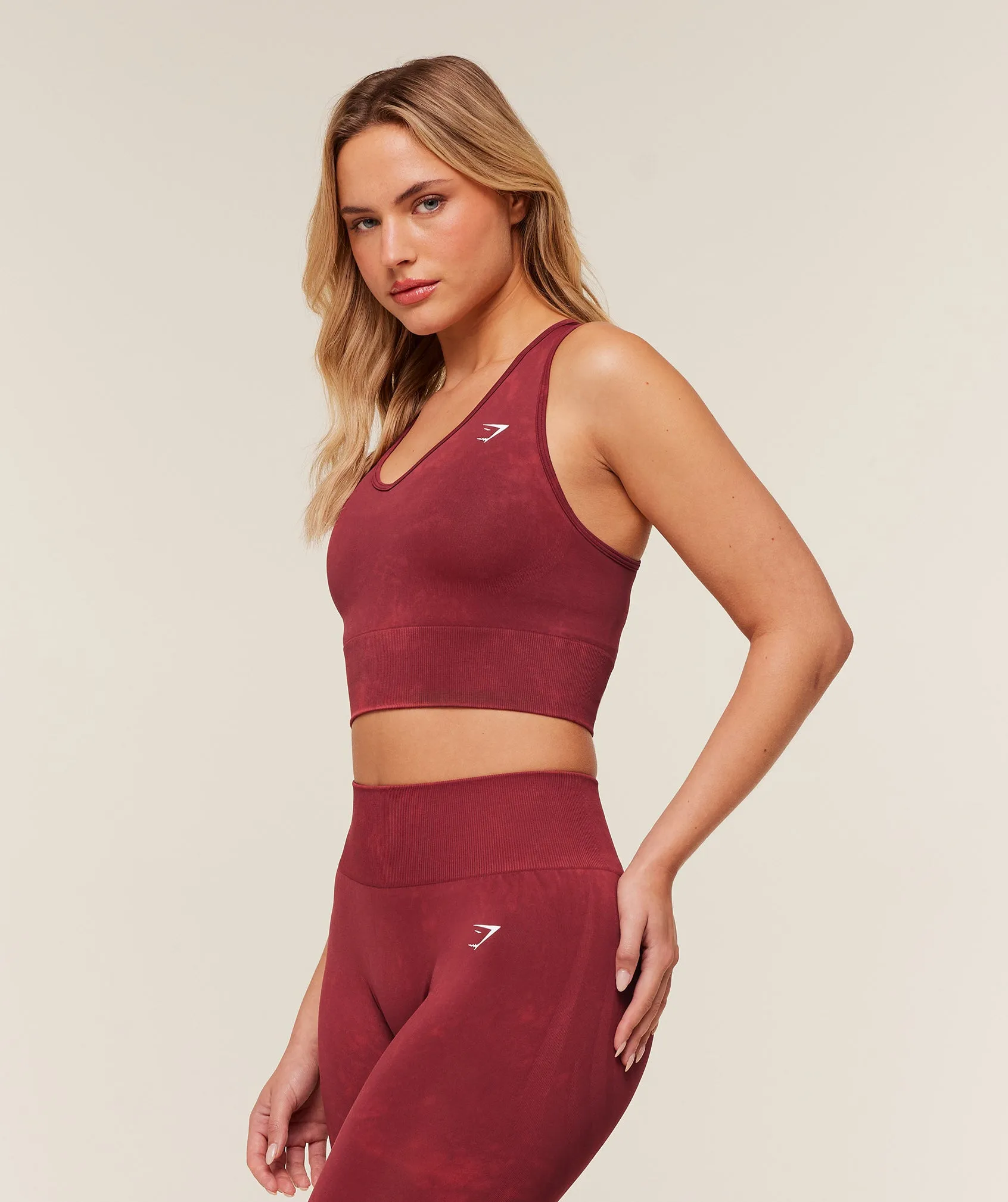Gymshark Everyday Seamless Washed Crop Tank - Red Wash sold by Gymshark product image thumbnail 4