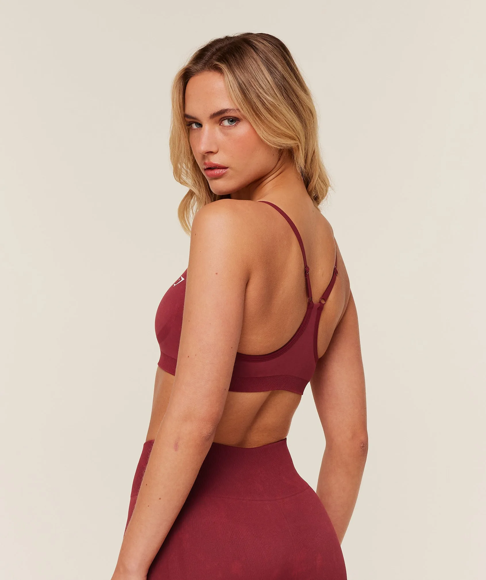 Gymshark Everyday Seamless Washed Sports Bra - Red Wash sold by Gymshark product image thumbnail 3