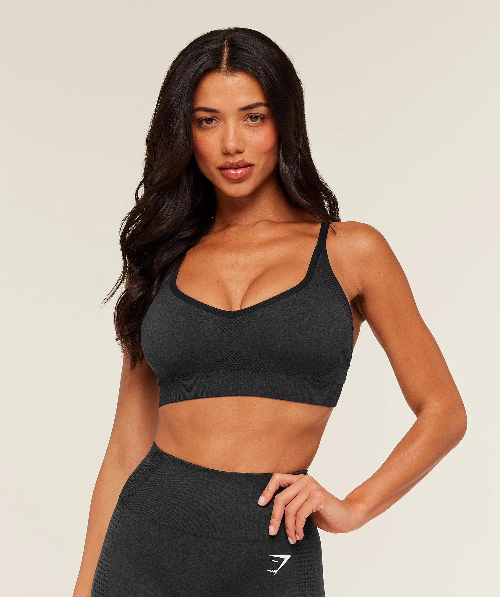 Gymshark Vital Sports Bra - Black Marl sold by Gymshark