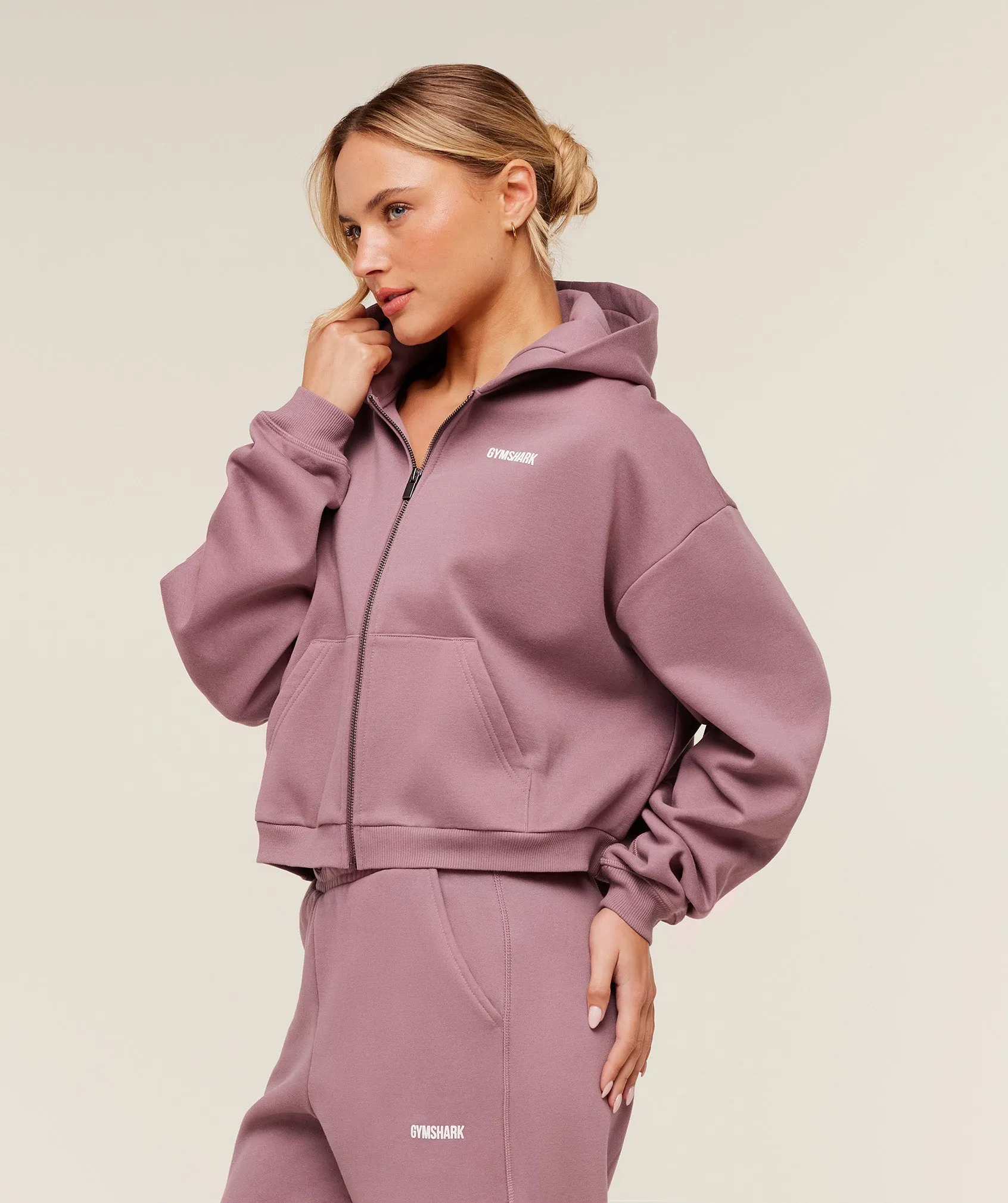 Gymshark Cosy Luxe Zip Through Hoodie - Calm Pink sold by Gymshark product image thumbnail 3
