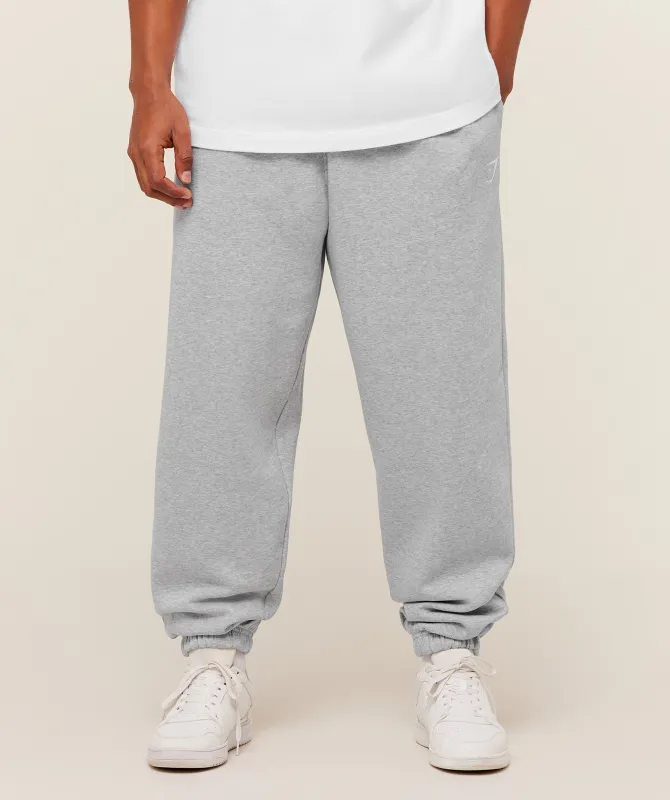 Gymshark Crest Oversized Joggers - Light Grey Core Marl sold by Gymshark