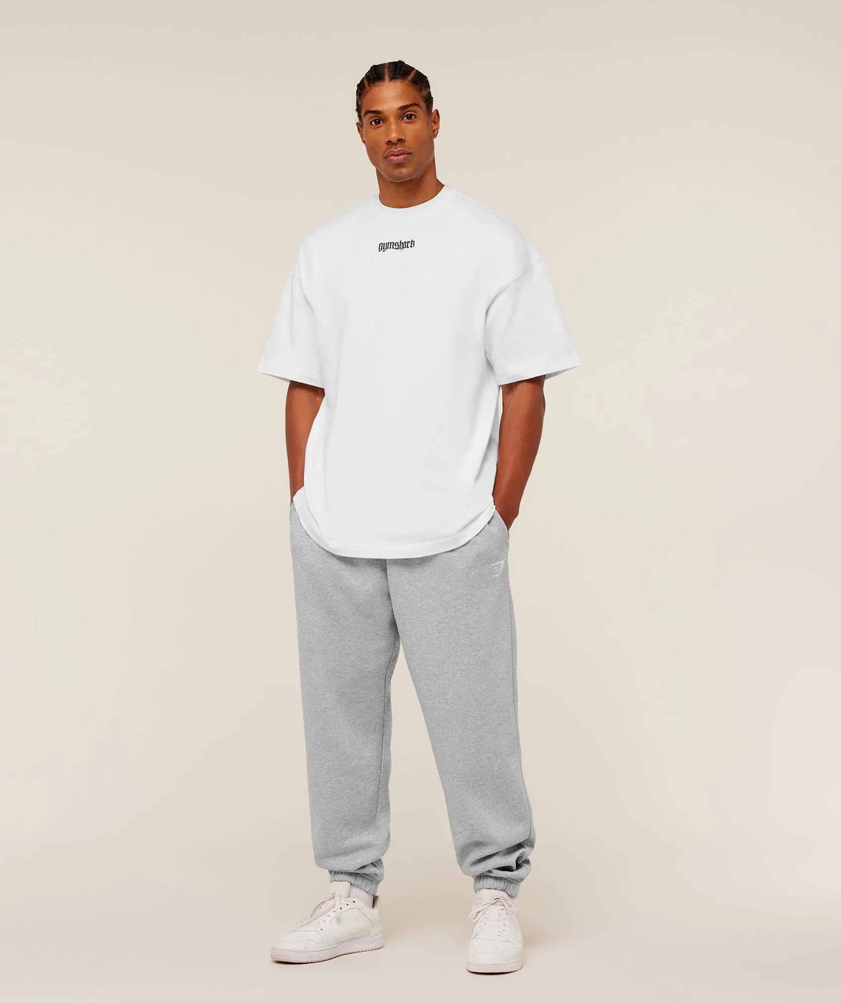 Gymshark Crest Oversized Joggers - Light Grey Core Marl sold by Gymshark product image thumbnail 4