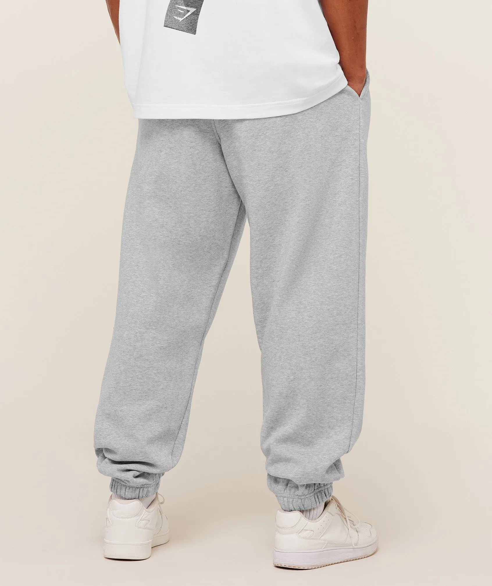 Gymshark Crest Oversized Joggers - Light Grey Core Marl sold by Gymshark product image thumbnail 2