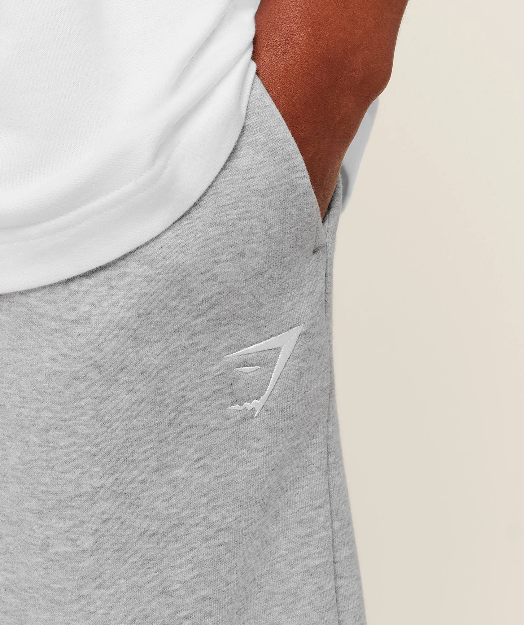 Gymshark Crest Oversized Joggers - Light Grey Core Marl sold by Gymshark product image thumbnail 5