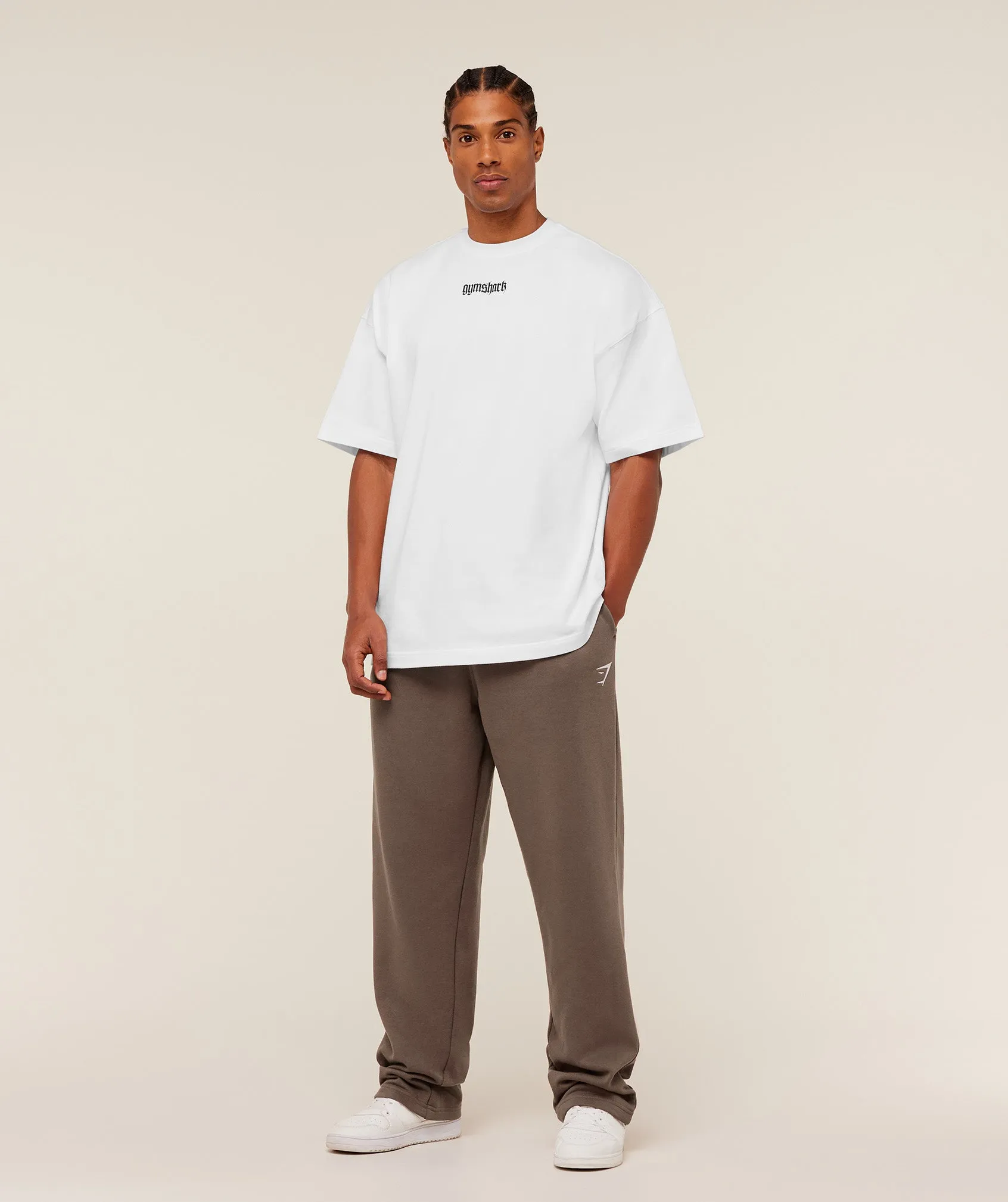 Gymshark Crest Straight Leg Joggers - Soft Brown sold by Gymshark product image thumbnail 4