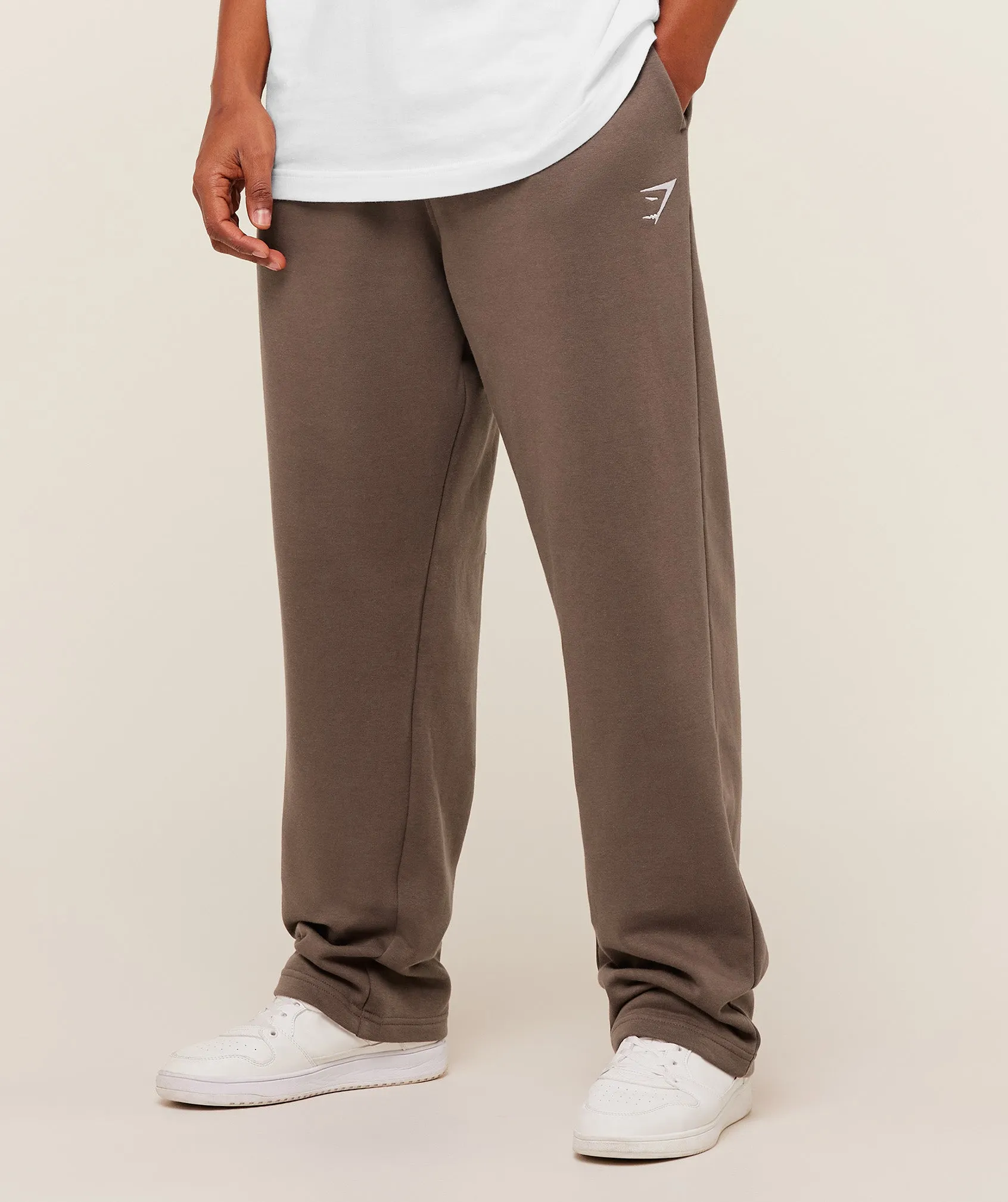 Gymshark Crest Straight Leg Joggers - Soft Brown sold by Gymshark product image thumbnail 3