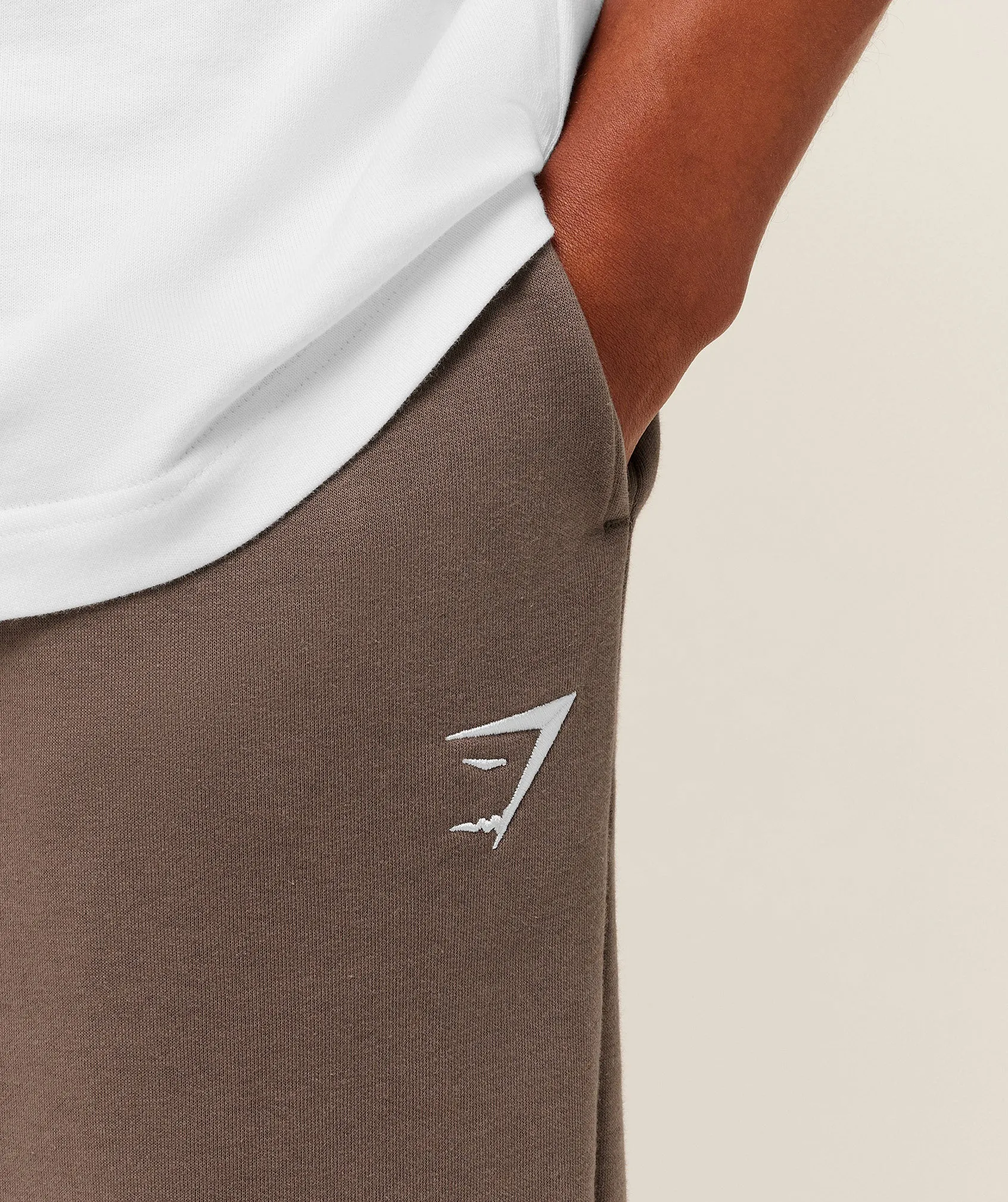 Gymshark Crest Straight Leg Joggers - Soft Brown sold by Gymshark product image thumbnail 5