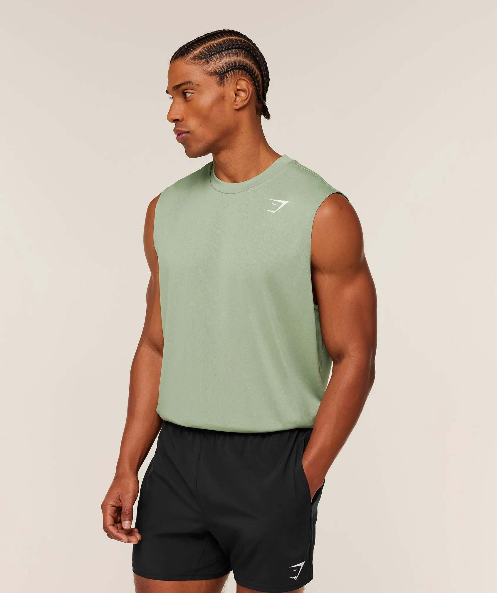 Gymshark Arrival Oversized Tank - GS Haze Green sold by Gymshark product image thumbnail 3