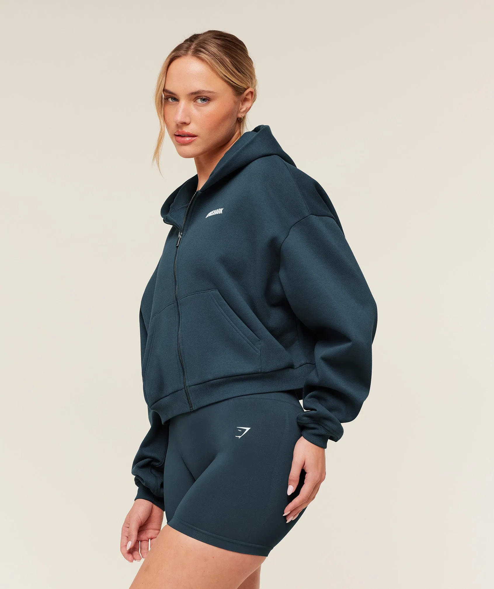 Gymshark Cosy Luxe Zip Through Hoodie - GS Stealth Blue sold by Gymshark product image thumbnail 3