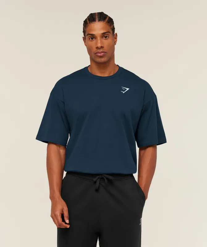 Gymshark Crest Oversized T-Shirt - GS Navy sold by Gymshark