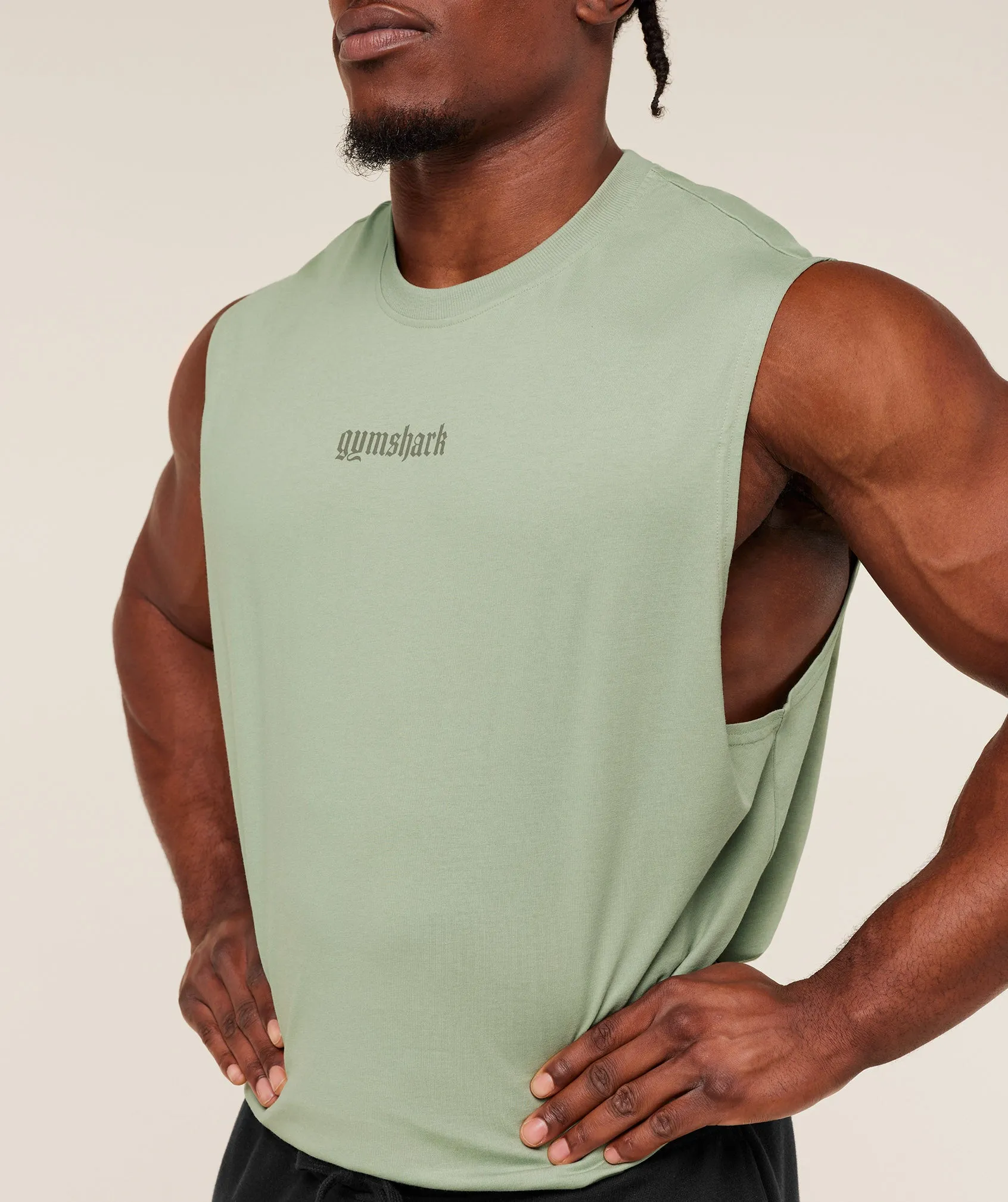 Gymshark Olde English Tank - GS Haze Green sold by Gymshark product image thumbnail 5