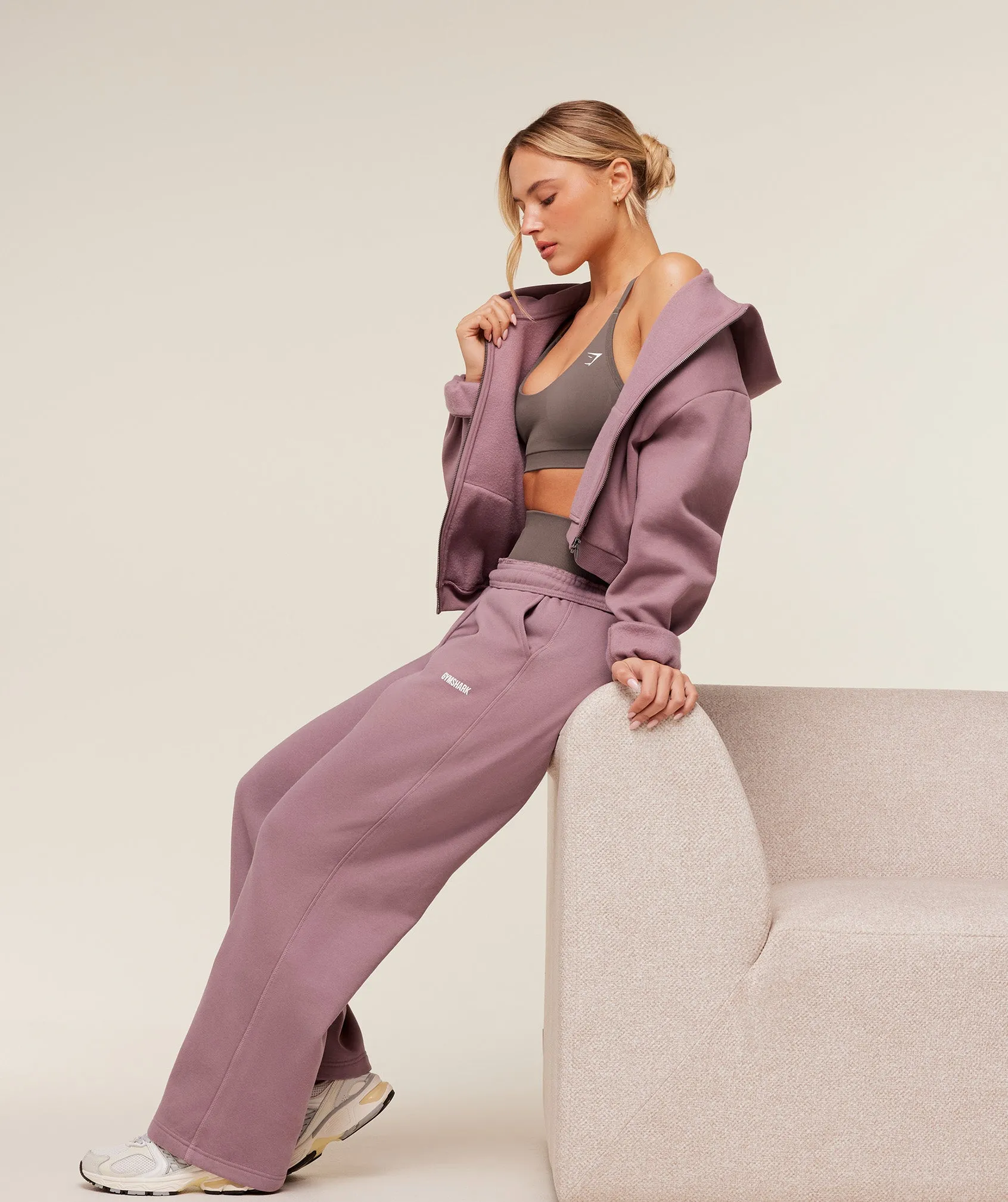 Gymshark Cosy Luxe Straight Leg Regular Joggers - Calm Pink sold by Gymshark product image thumbnail 4