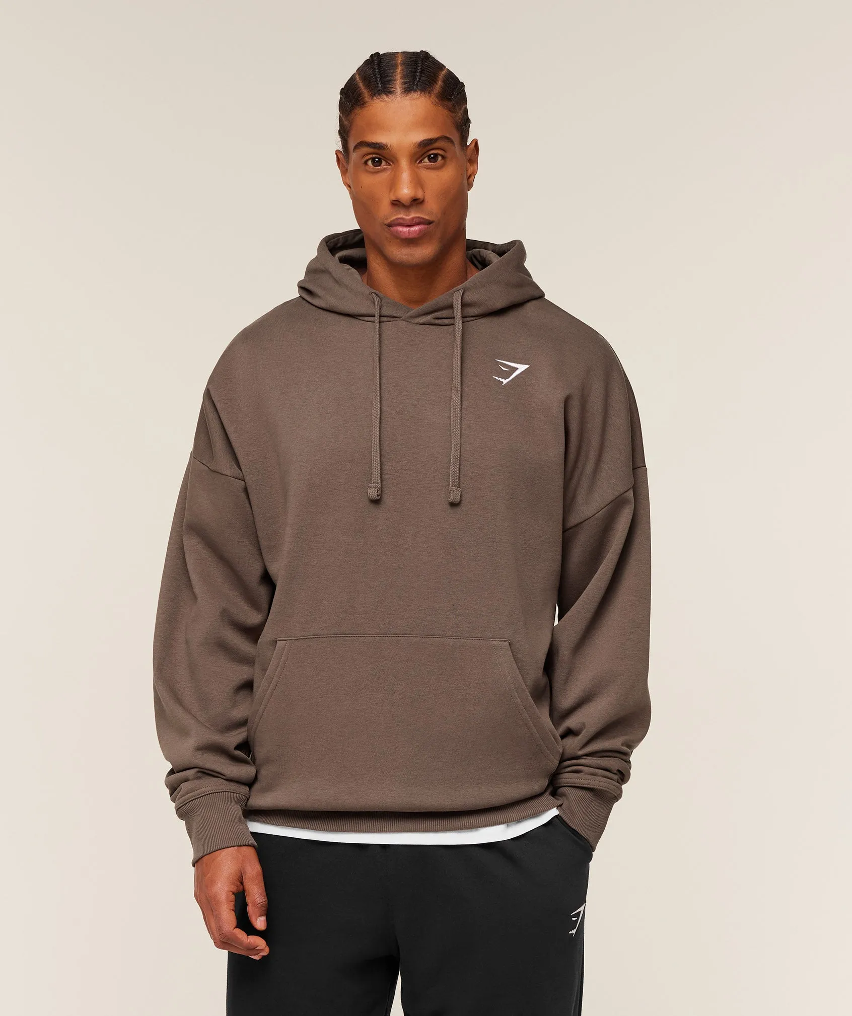 Gymshark Crest Oversized Hoodie - Soft Brown sold by Gymshark