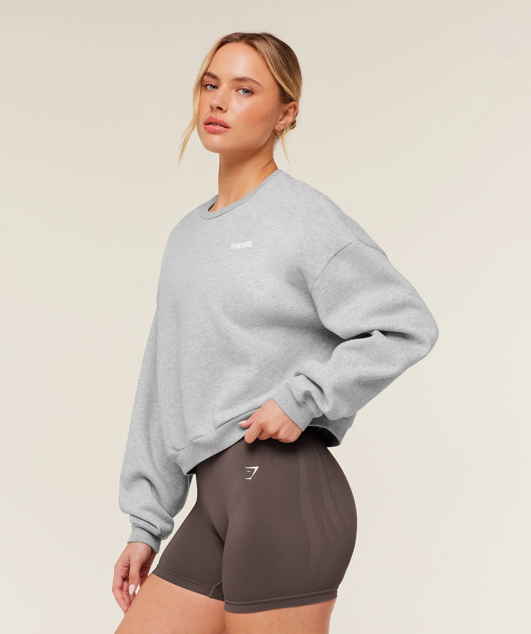 Gymshark Cosy Luxe Sweatshirt - Bros Soft Grey Marl sold by Gymshark product image thumbnail 3