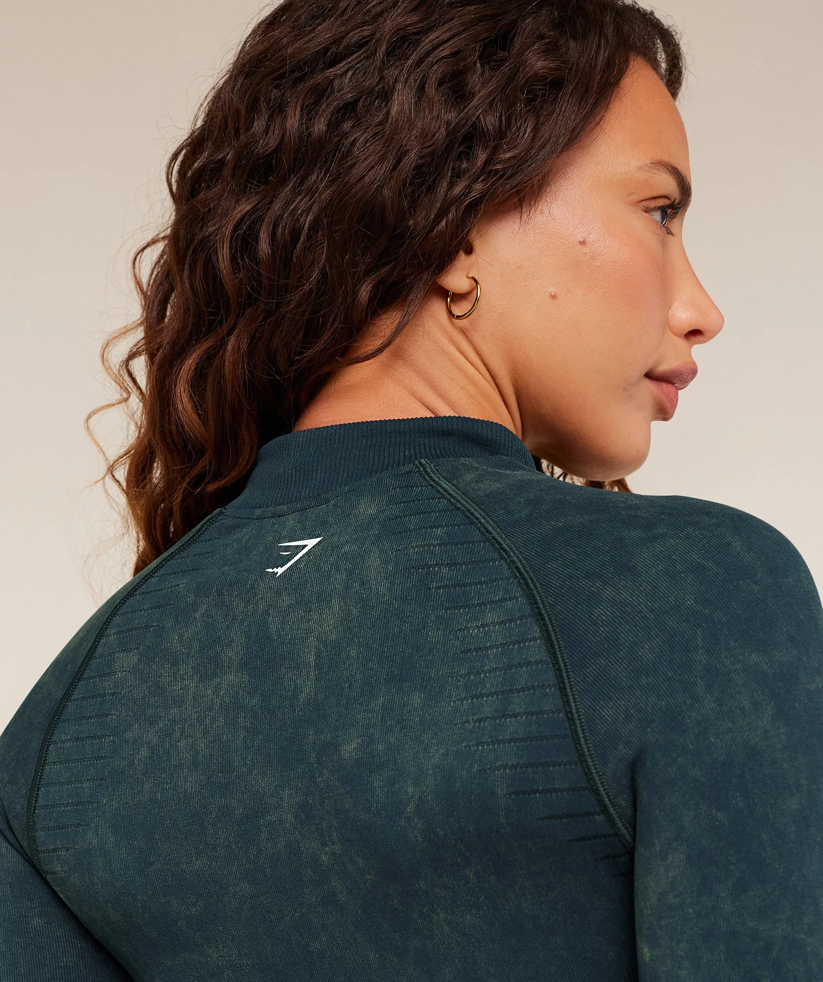 Gymshark Steel Seamless Zip Up Top - Deep Petrol Blue sold by Gymshark product image thumbnail 5