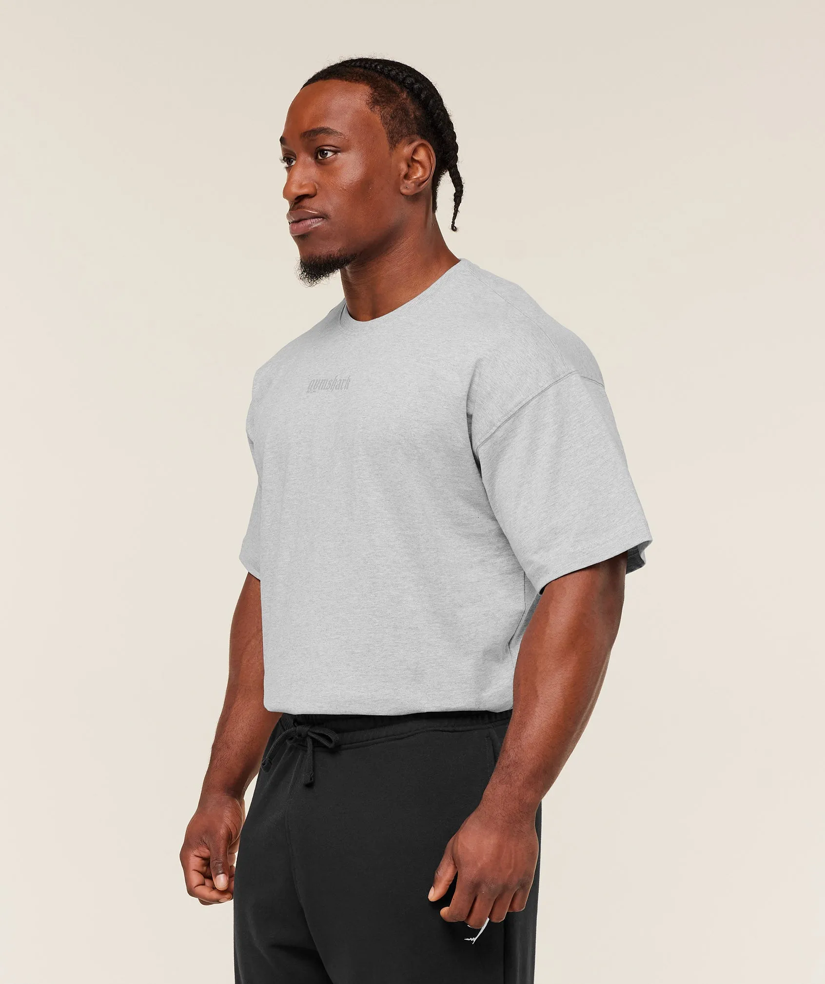 Gymshark Olde English T-Shirt - Bros Soft Grey Marl sold by Gymshark product image thumbnail 3