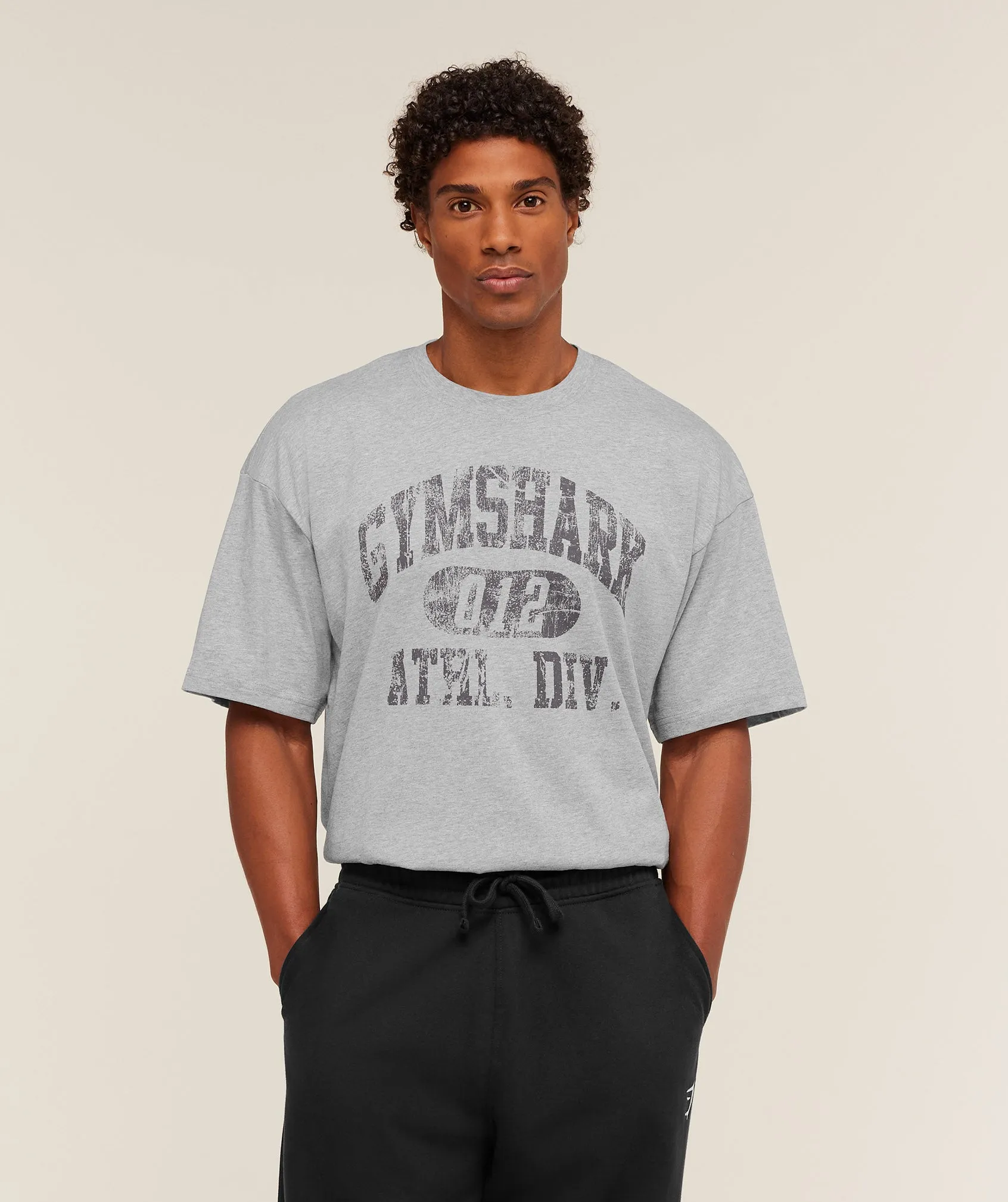 Gymshark Athletic Division Graphic T-Shirt - Light Grey Core Marl sold by Gymshark