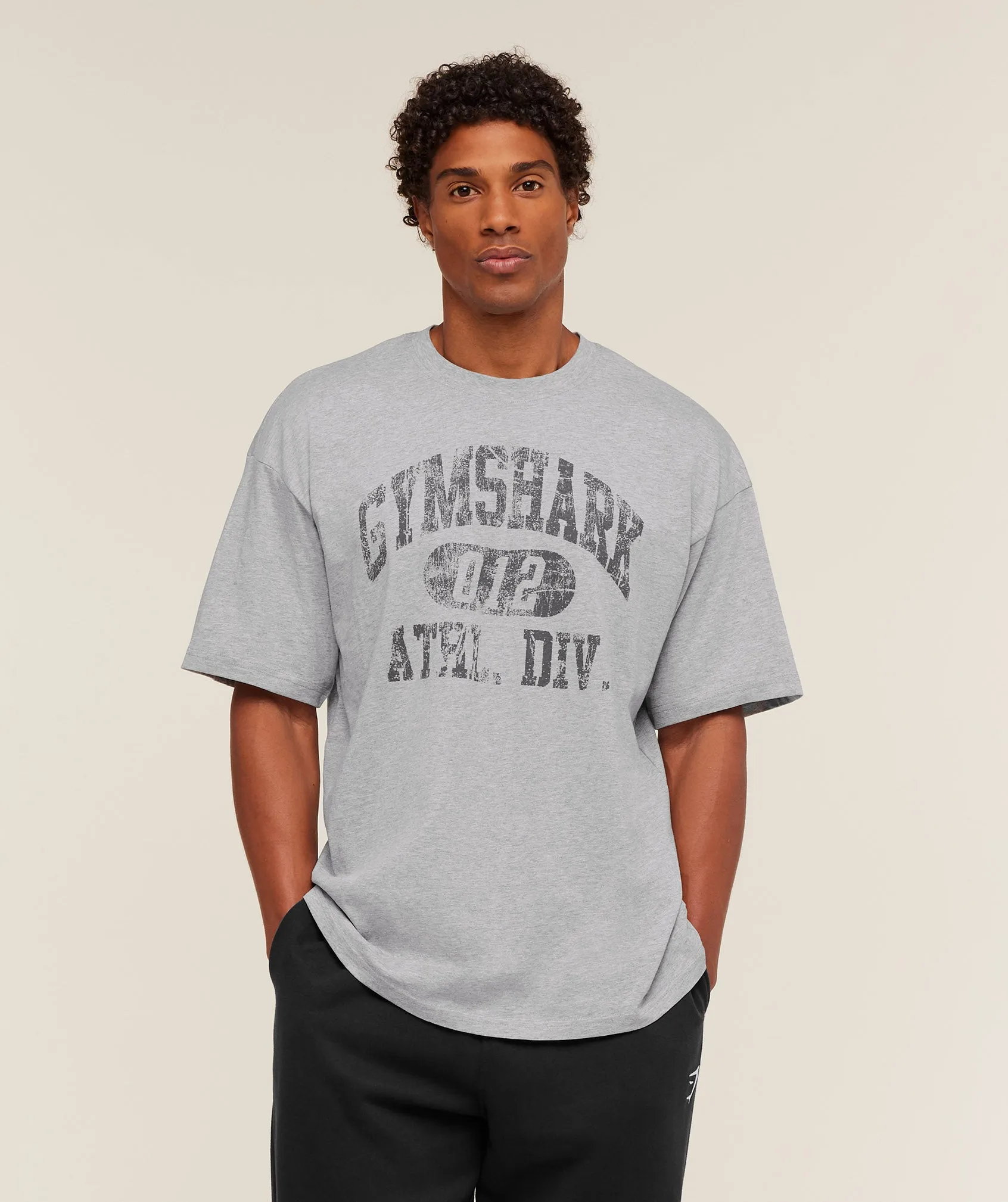 Gymshark Athletic Division Graphic T-Shirt - Light Grey Core Marl sold by Gymshark product image thumbnail 3
