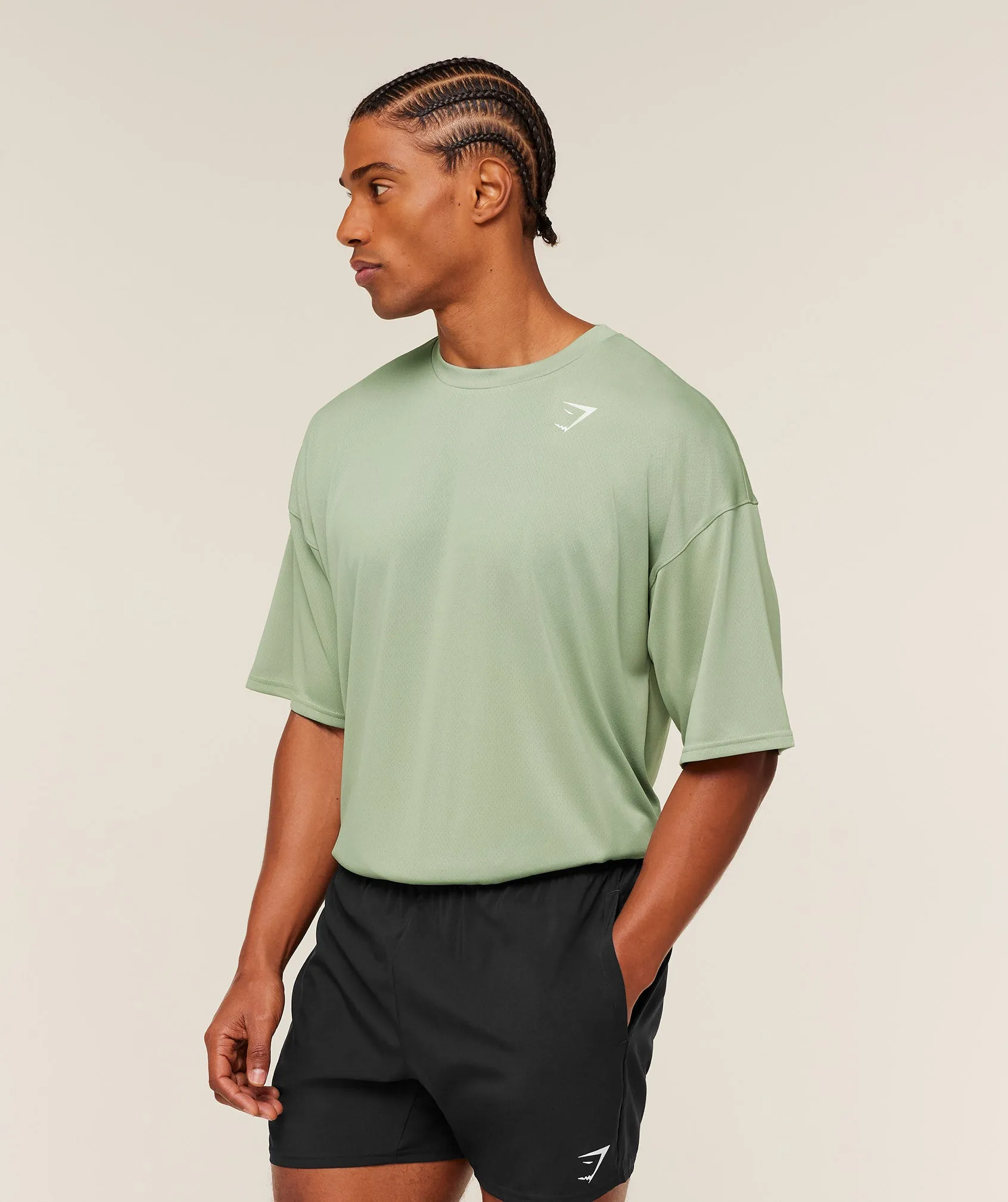 Gymshark Arrival Oversized T-Shirt - GS Haze Green sold by Gymshark product image thumbnail 3