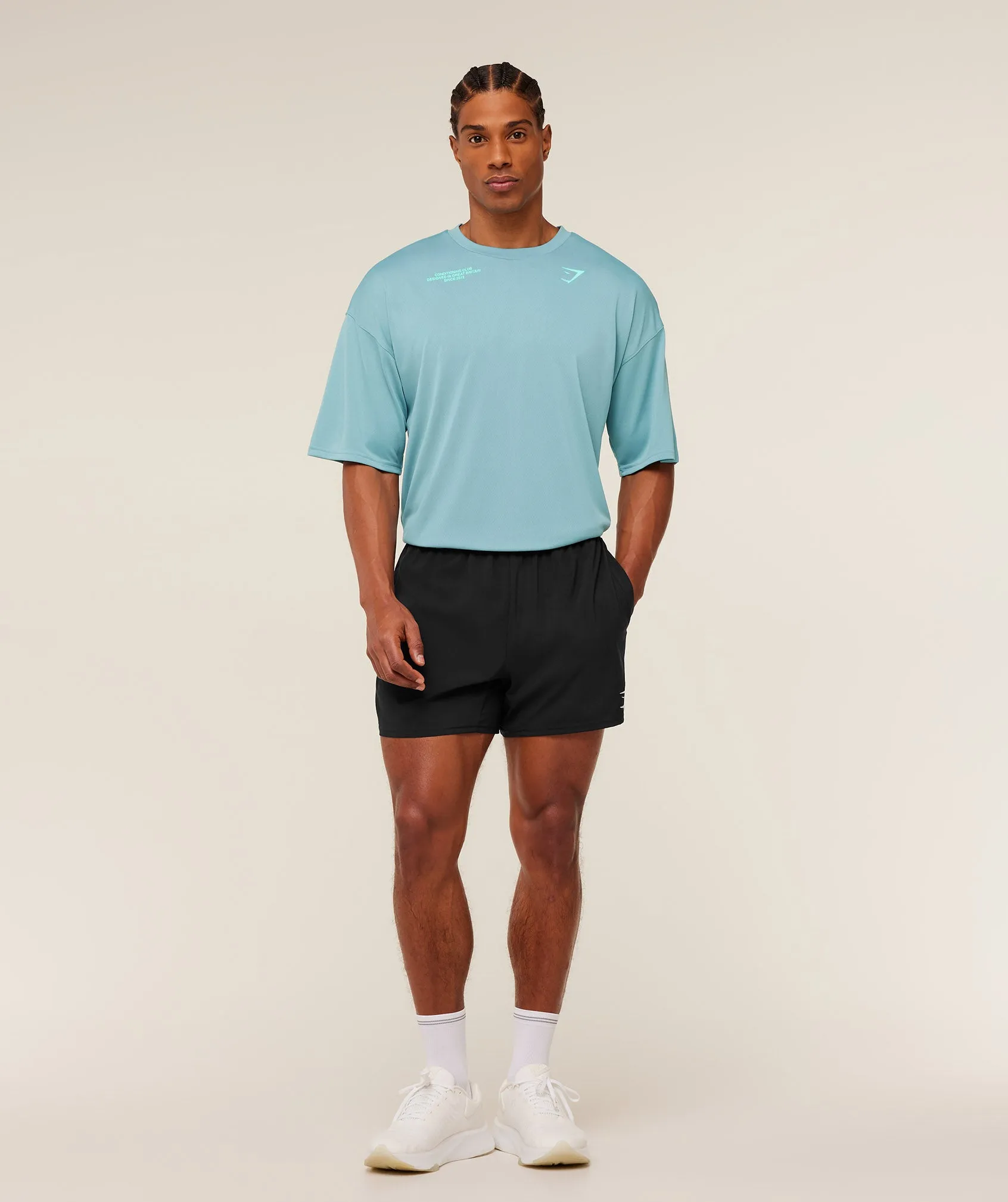 Gymshark Conditioning Club Oversized T-Shirt - GS Flow Blue/GS Pop Turquoise sold by Gymshark product image thumbnail 4