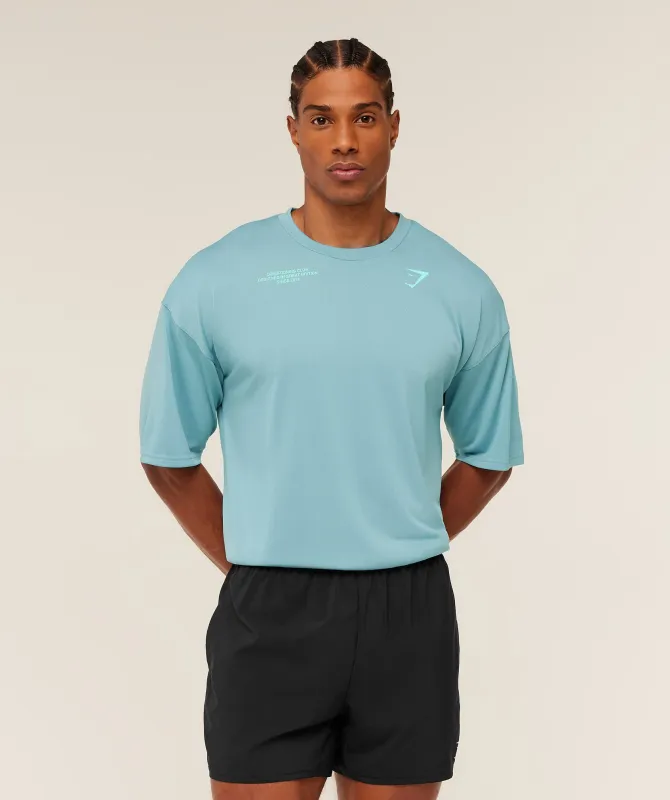 Gymshark Conditioning Club Oversized T-Shirt - GS Flow Blue/GS Pop Turquoise sold by Gymshark