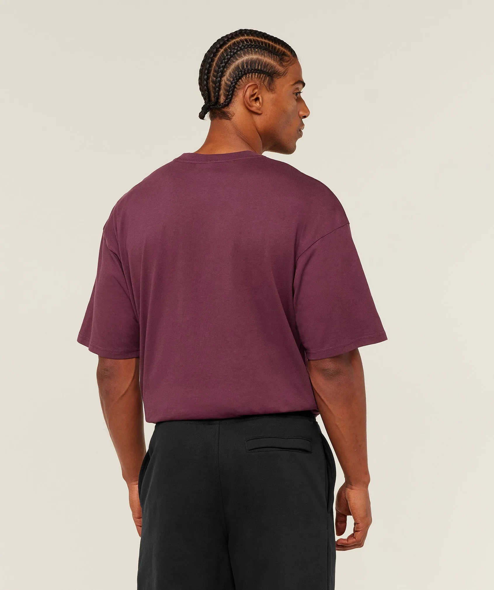 Gymshark Crest Oversized T-Shirt - GS Impact Burgundy sold by Gymshark product image thumbnail 3