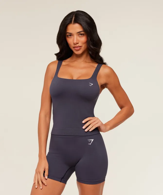 Gymshark Vital Tank With Shelf - Midnight Purple/Marl sold by Gymshark