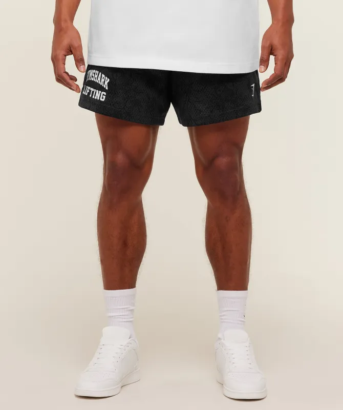 Gymshark Lifting Mesh 5" Shorts - Black/Onyx Grey sold by Gymshark