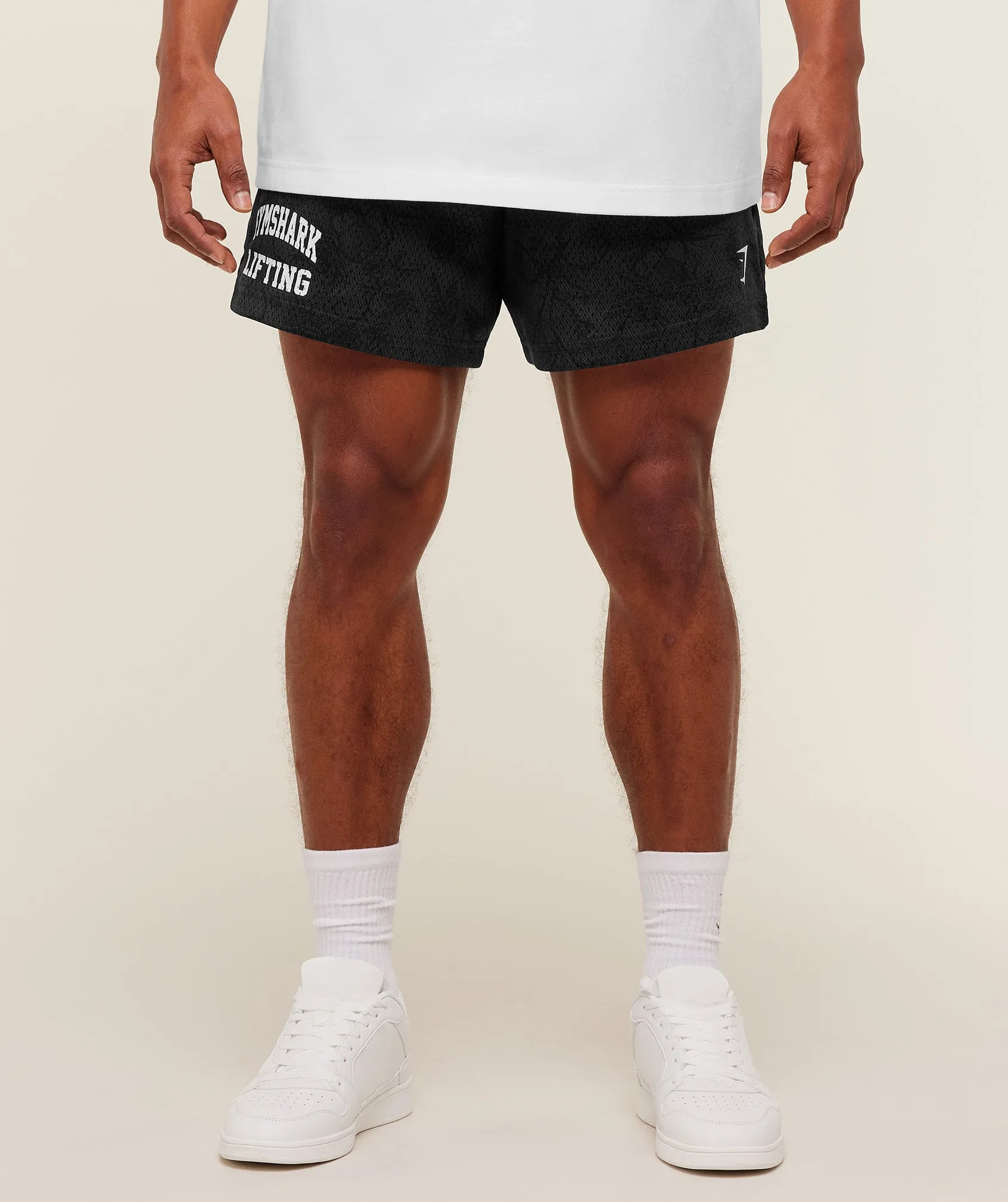 Gymshark Lifting Mesh 5" Shorts - Black/Onyx Grey sold by Gymshark