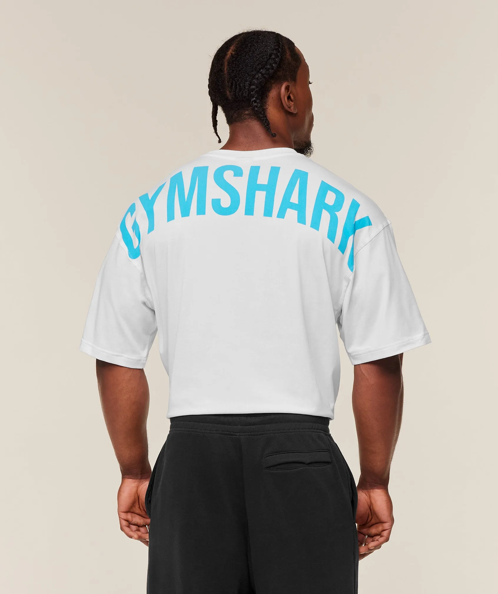 Gymshark Power T-Shirt - GS White/GS Brand Blue sold by Gymshark