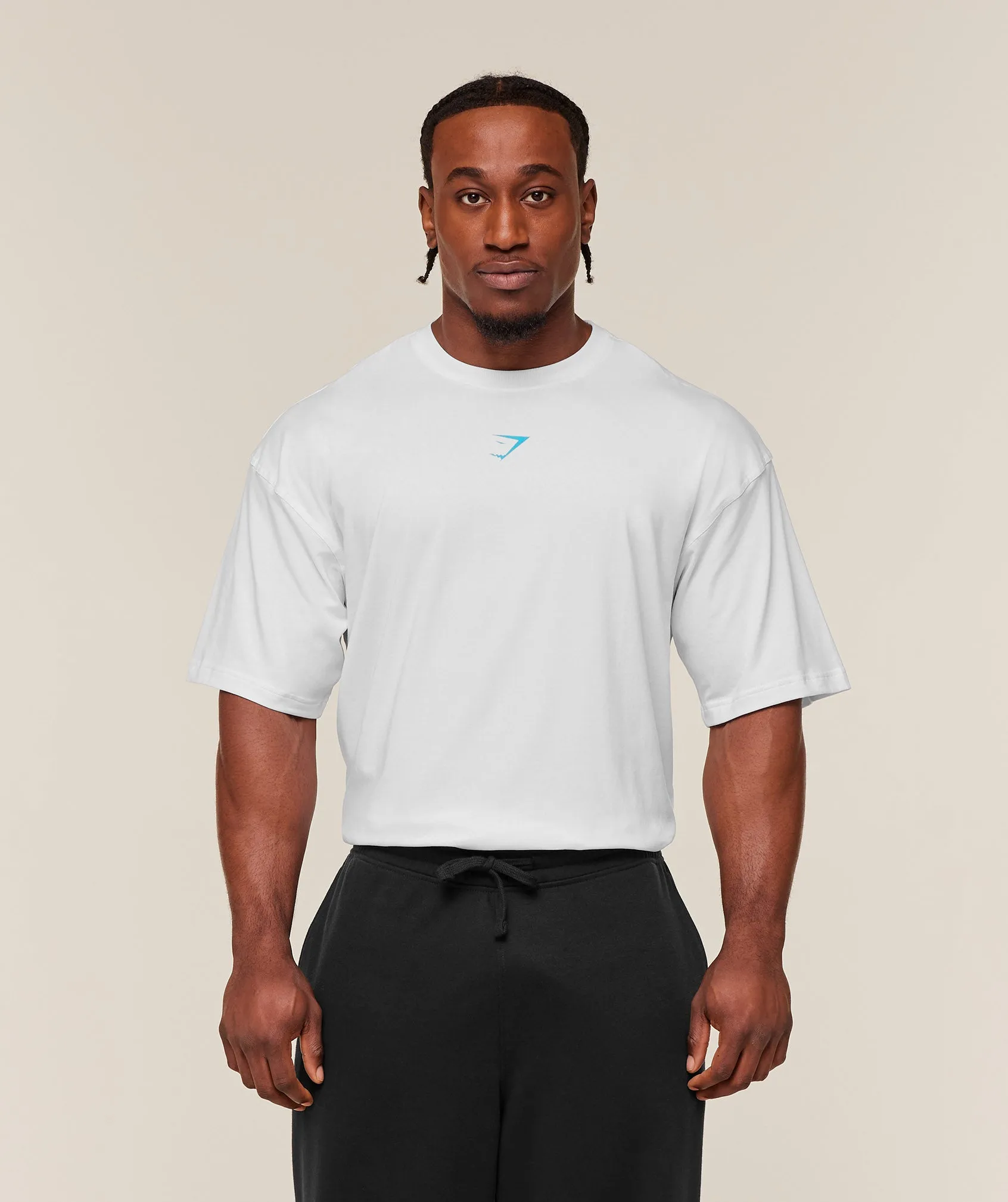 Gymshark Power T-Shirt - GS White/GS Brand Blue sold by Gymshark product image thumbnail 2