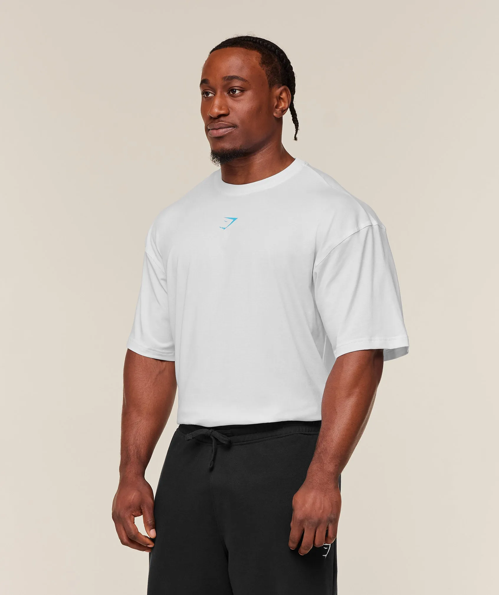 Gymshark Power T-Shirt - GS White/GS Brand Blue sold by Gymshark product image thumbnail 3