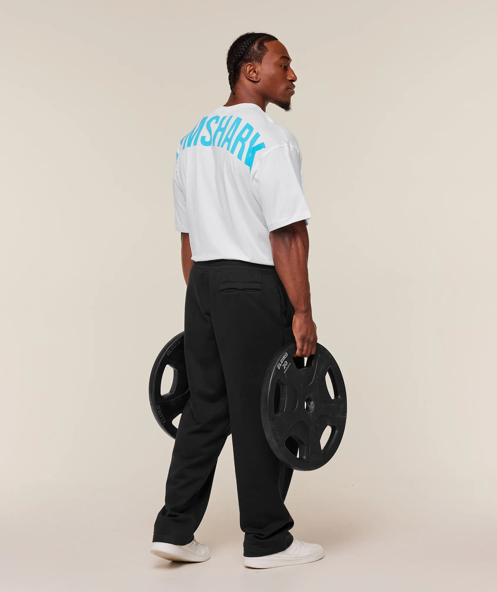 Gymshark Power T-Shirt - GS White/GS Brand Blue sold by Gymshark product image thumbnail 4