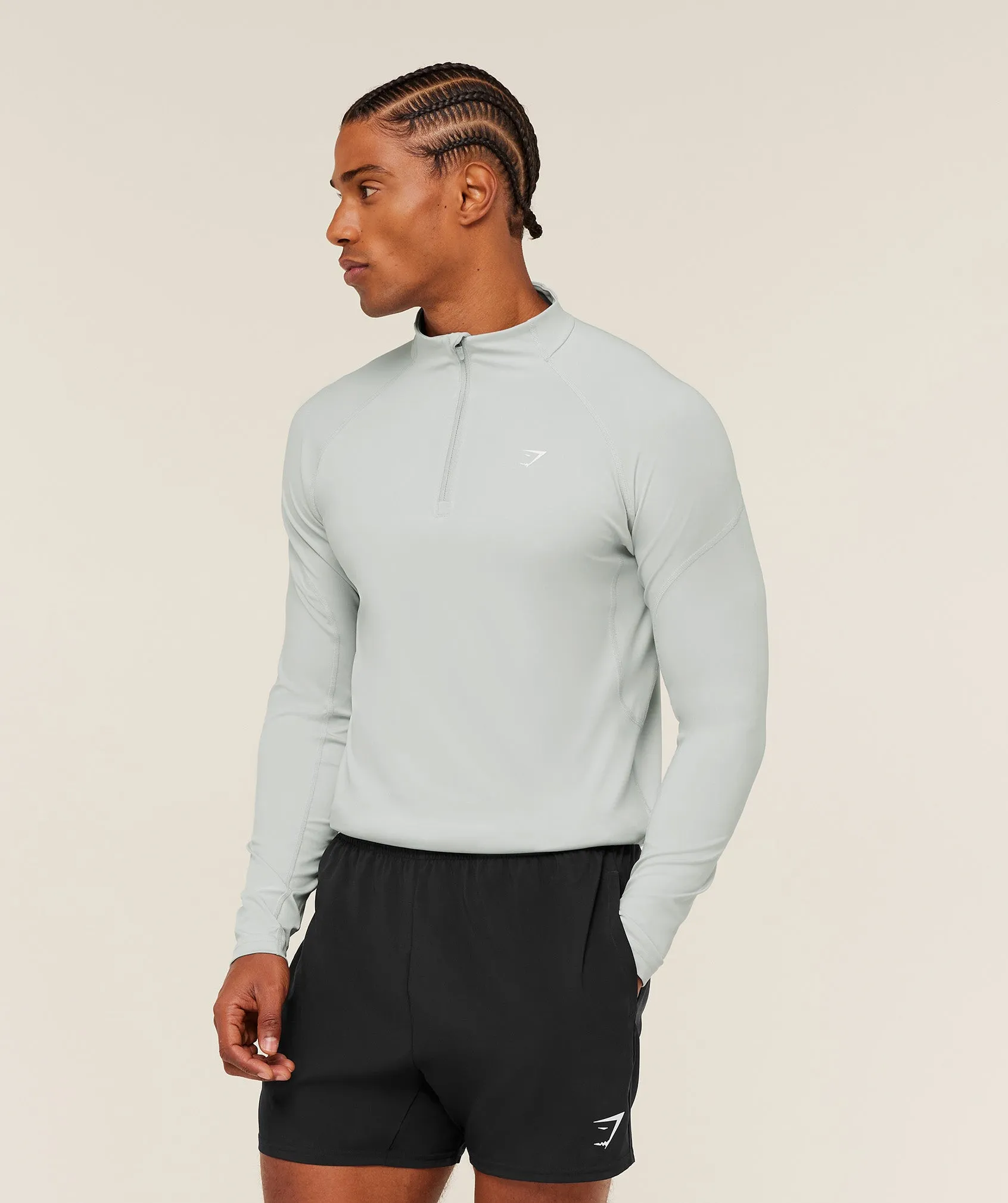 Gymshark Performance 1/4 Zip - Light Grey sold by Gymshark product image thumbnail 3