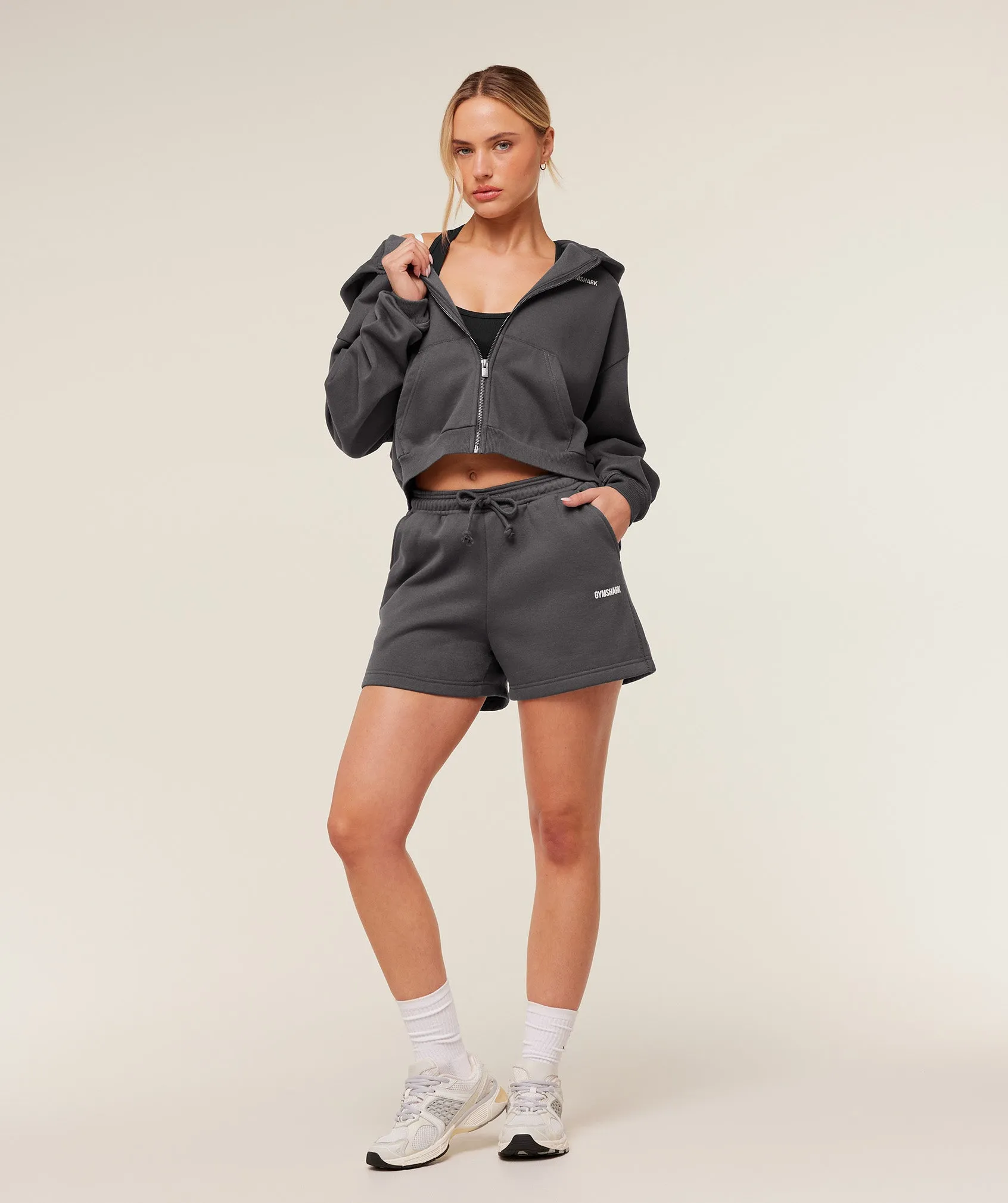 Gymshark Cosy Luxe Shorts - Onyx Grey sold by Gymshark product image thumbnail 5