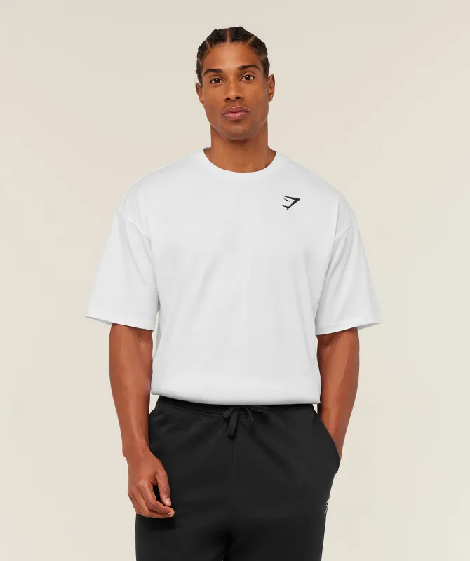 Gymshark Crest Oversized T-Shirt - GS White sold by Gymshark
