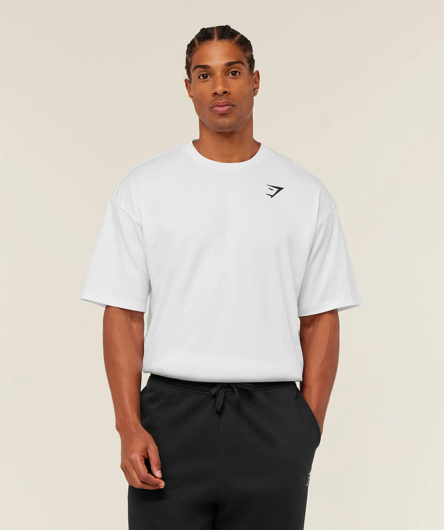 Gymshark Crest Oversized T-Shirt - GS White sold by Gymshark