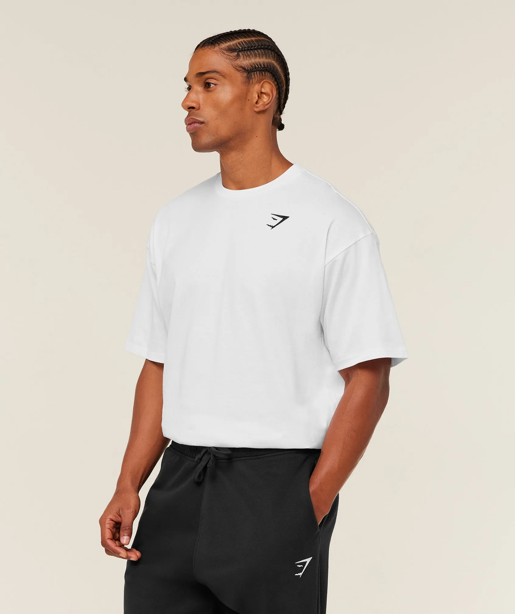 Gymshark Crest Oversized T-Shirt - GS White sold by Gymshark product image thumbnail 2